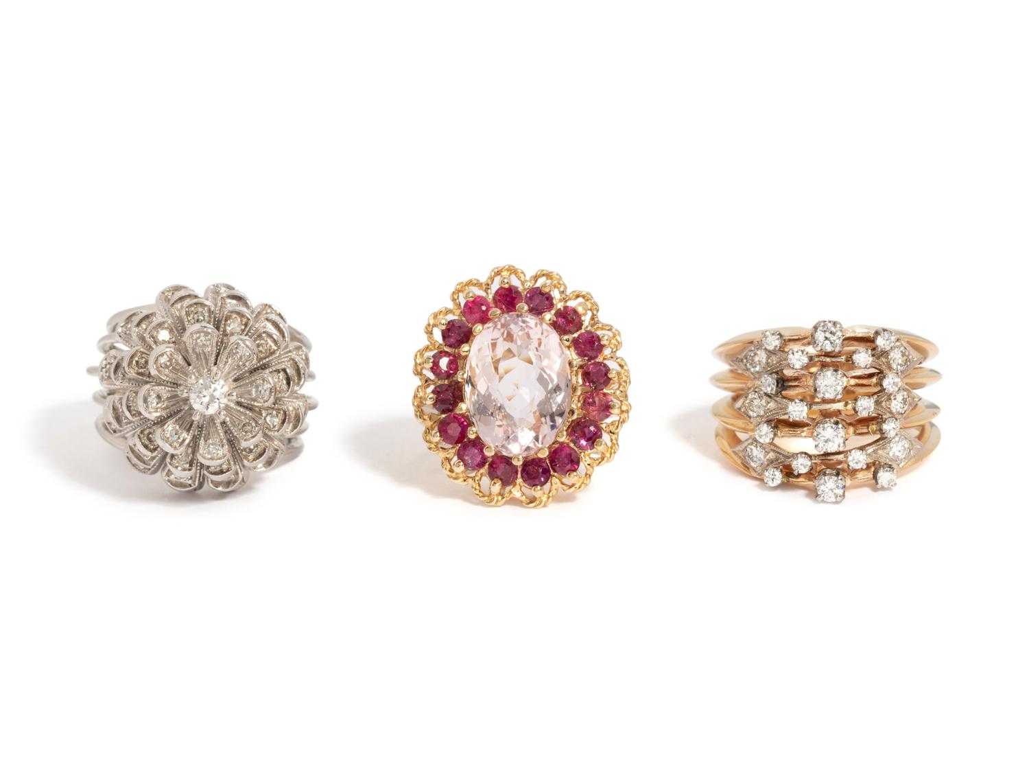 COLLECTION OF DIAMOND AND GEMSTONE RINGS