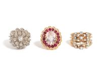COLLECTION OF DIAMOND AND GEMSTONE RINGS