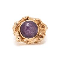 YELLOW GOLD AND STAR RUBY RING