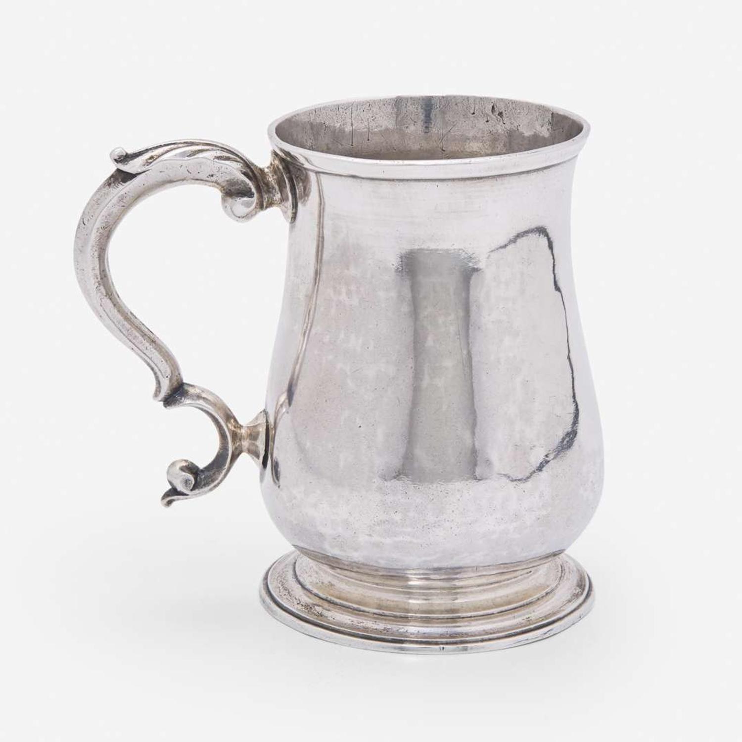 A child's silver cann Bearing mark for Jacob Hurd (1703-1758) of Boston, MA