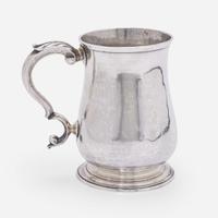 A child's silver cann Bearing mark for Jacob Hurd (1703-1758) of Boston, MA