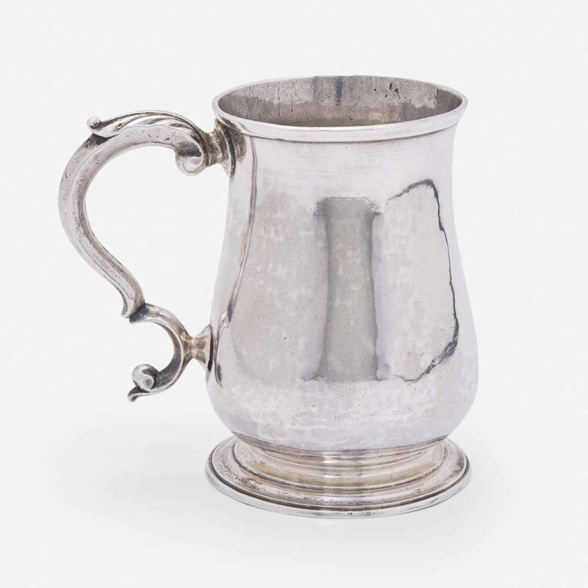 A child's silver cann Bearing mark for Jacob Hurd (1703-1758) of Boston, MA