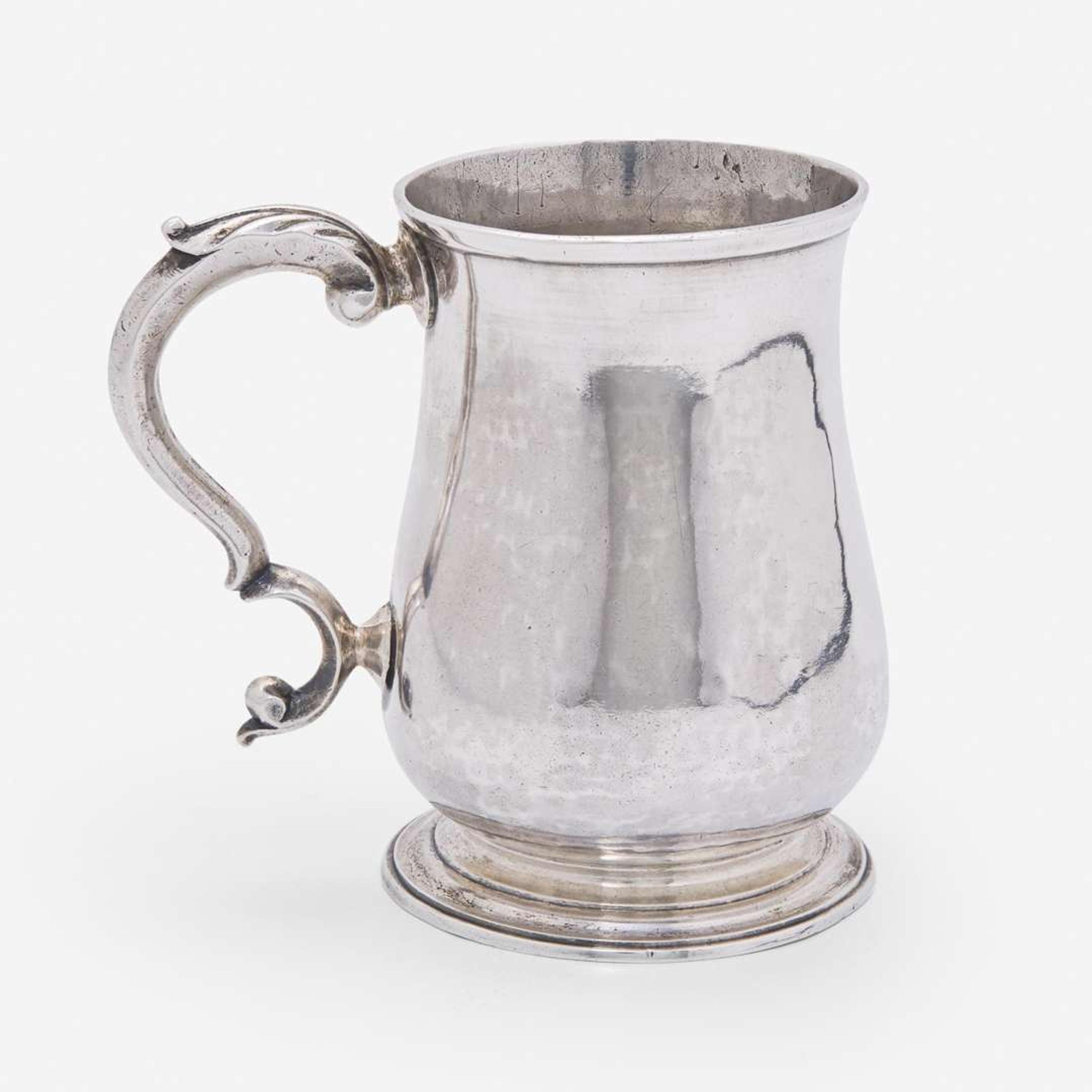 A child's silver cann Bearing mark for Jacob Hurd (1703-1758) of Boston, MA