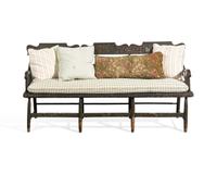 A Green-Painted and Decorated Windsor Bench