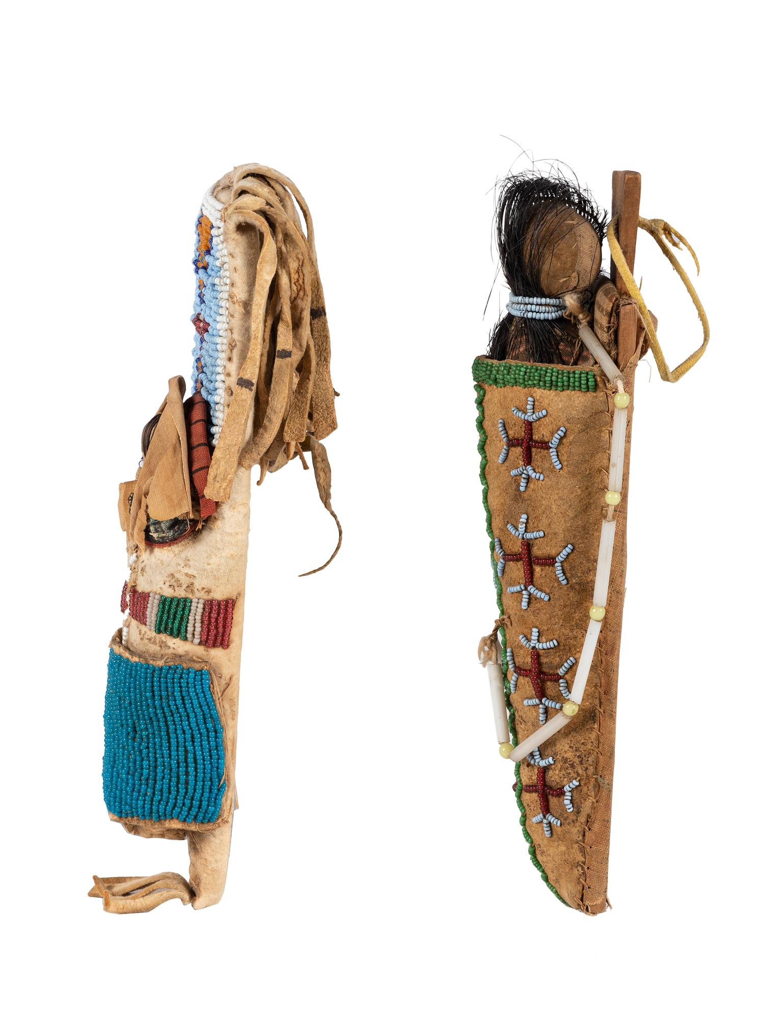 Plateau Beaded Hide Doll Cradles
