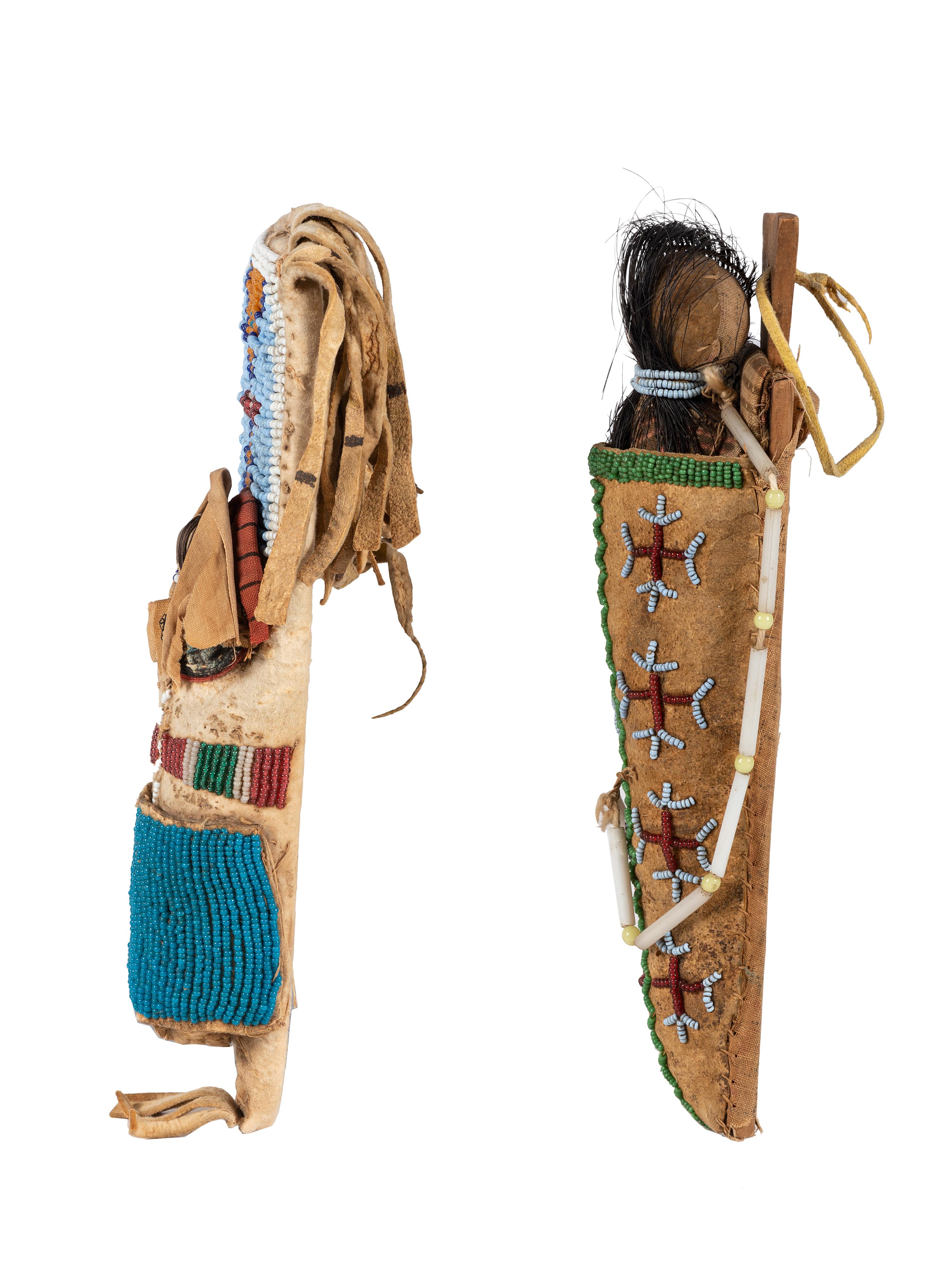 Plateau Beaded Hide Doll Cradles
