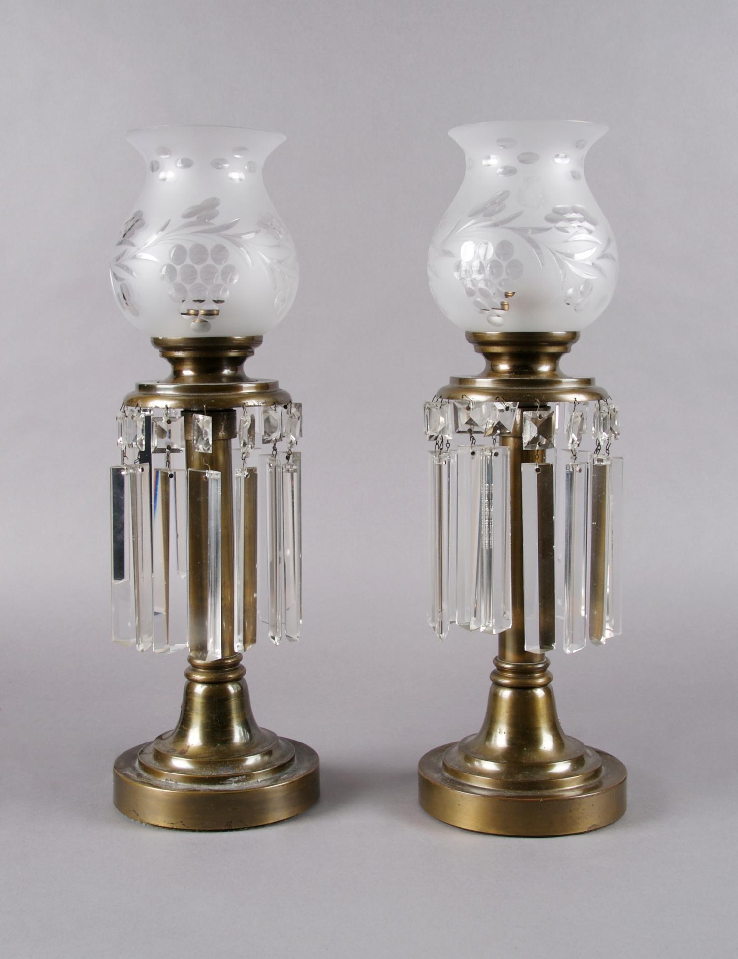 A Pair of Girandoles, Height approximately 12 inches.