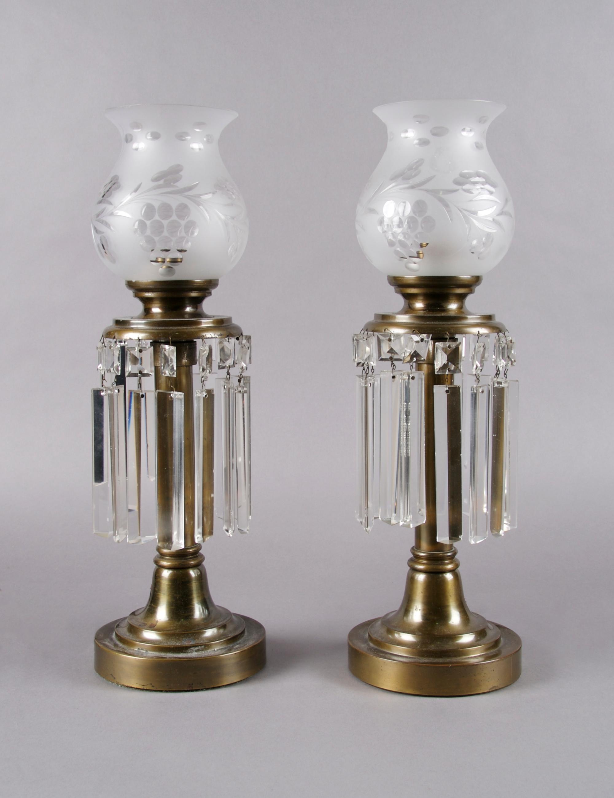 A Pair of Girandoles, Height approximately 12 inches.
