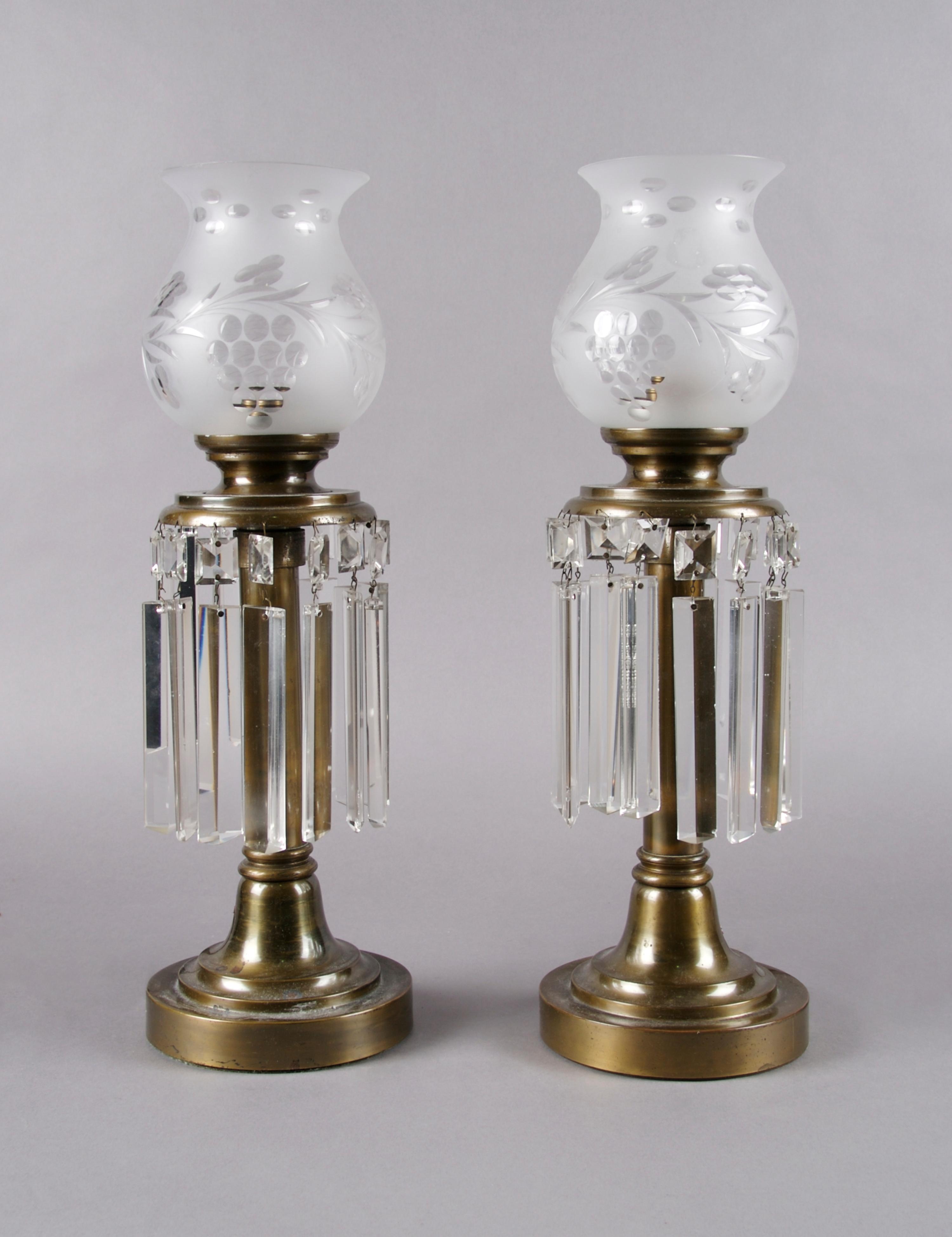 A Pair of Girandoles, Height approximately 12 inches.