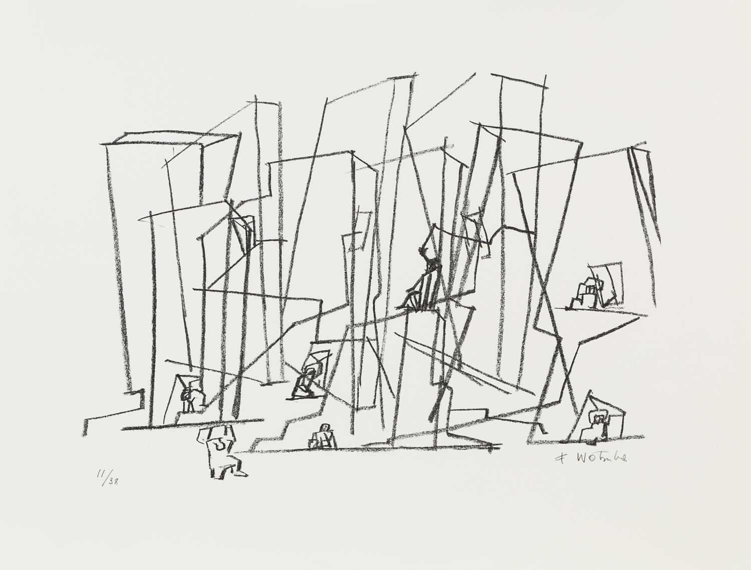 Fritz Wotruba, (Austrian, 1907-1975), Variations on Wagner's Ring, 1967 (suite of fourteen works)