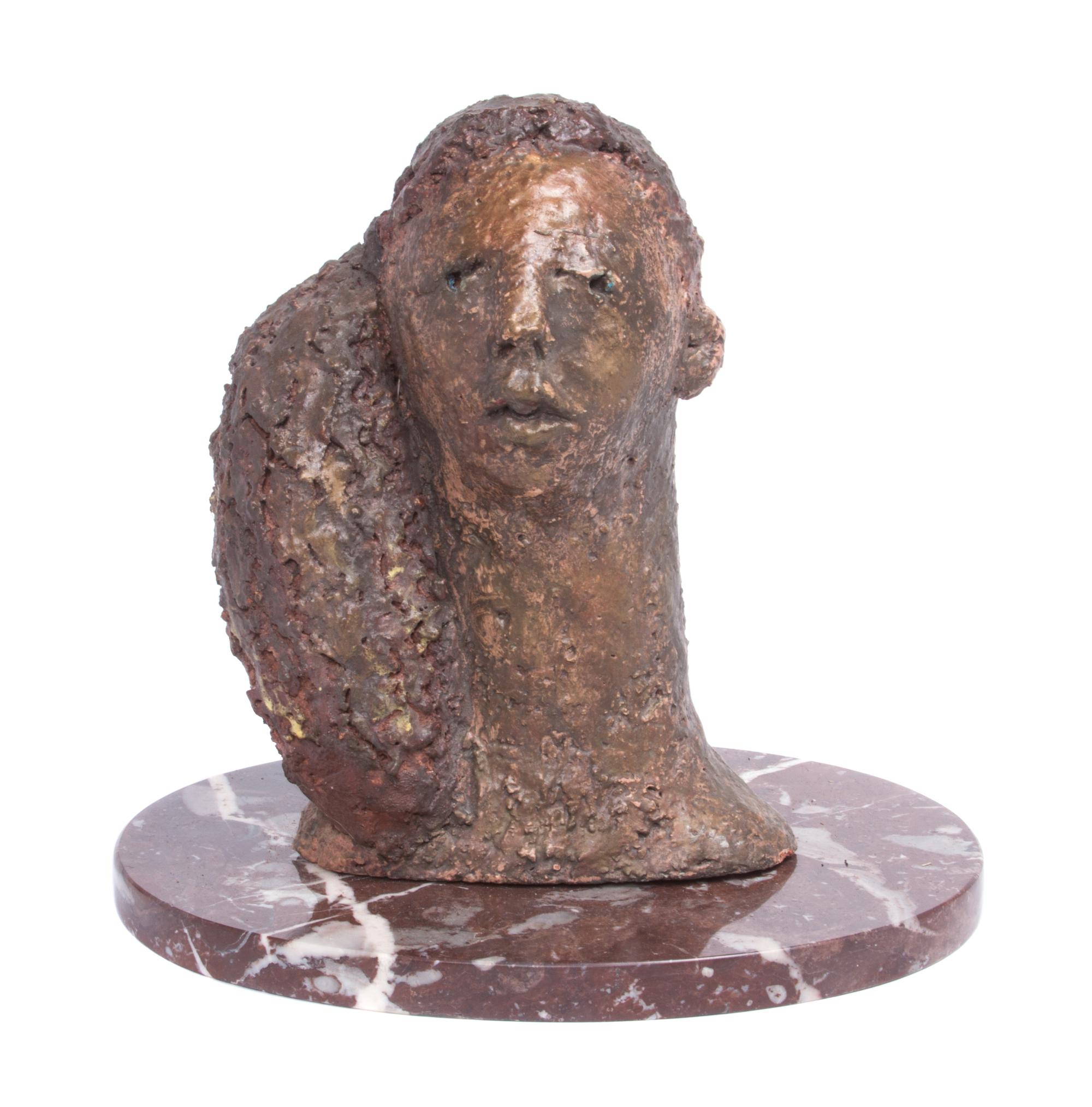 A Ceramic Female Bust, Artist Unknown, Height 10 inches.