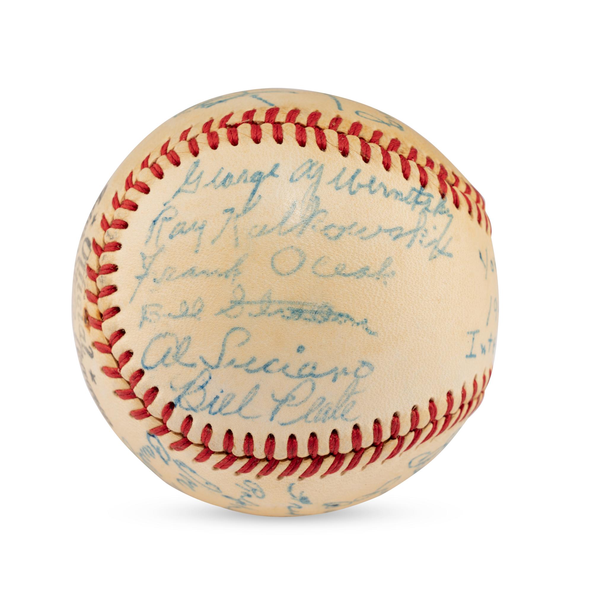 A 1949 New York White Roses Team Signed Autograph Baseball