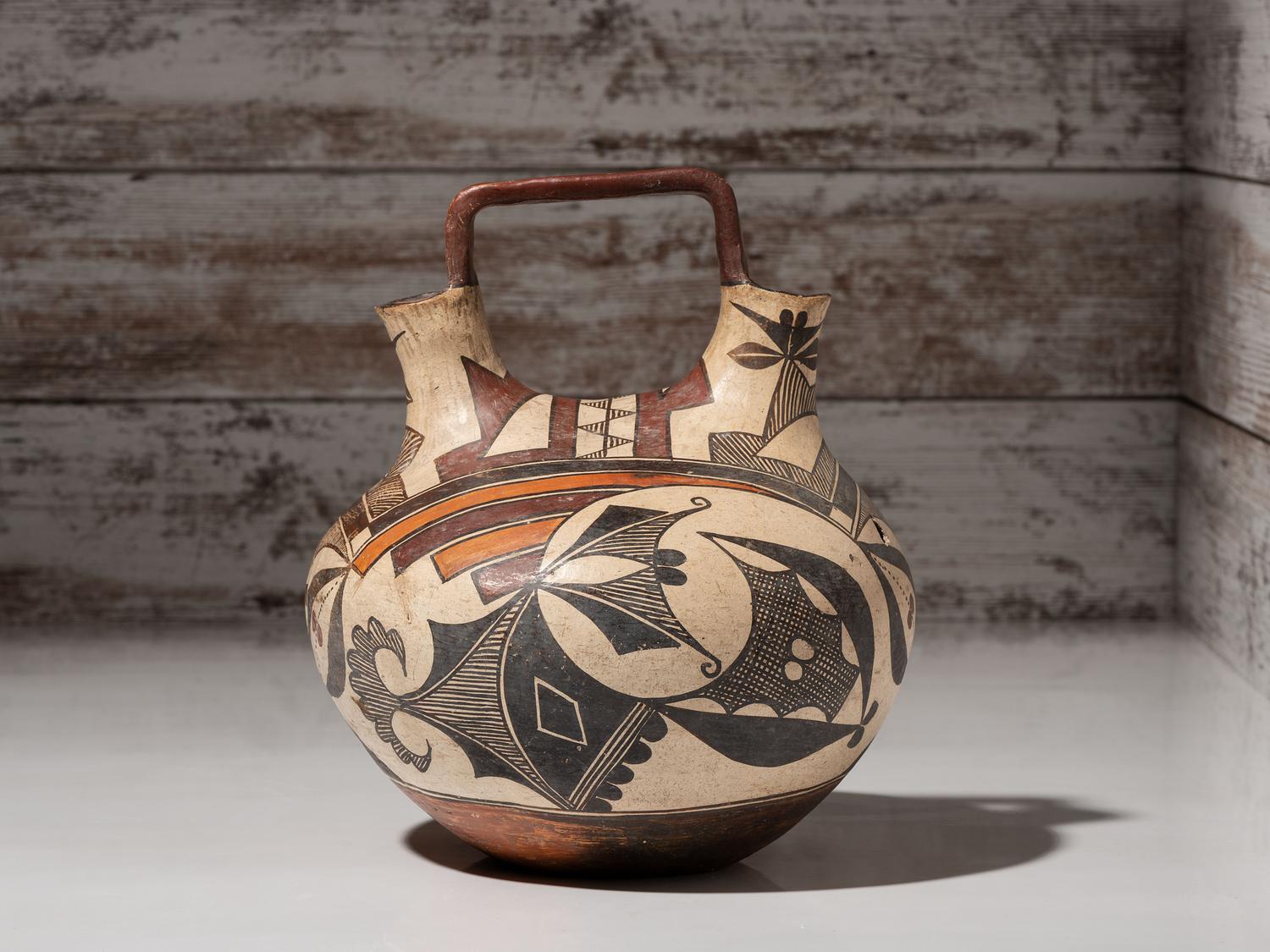 Acoma Four-Color Pottery Wedding Vase