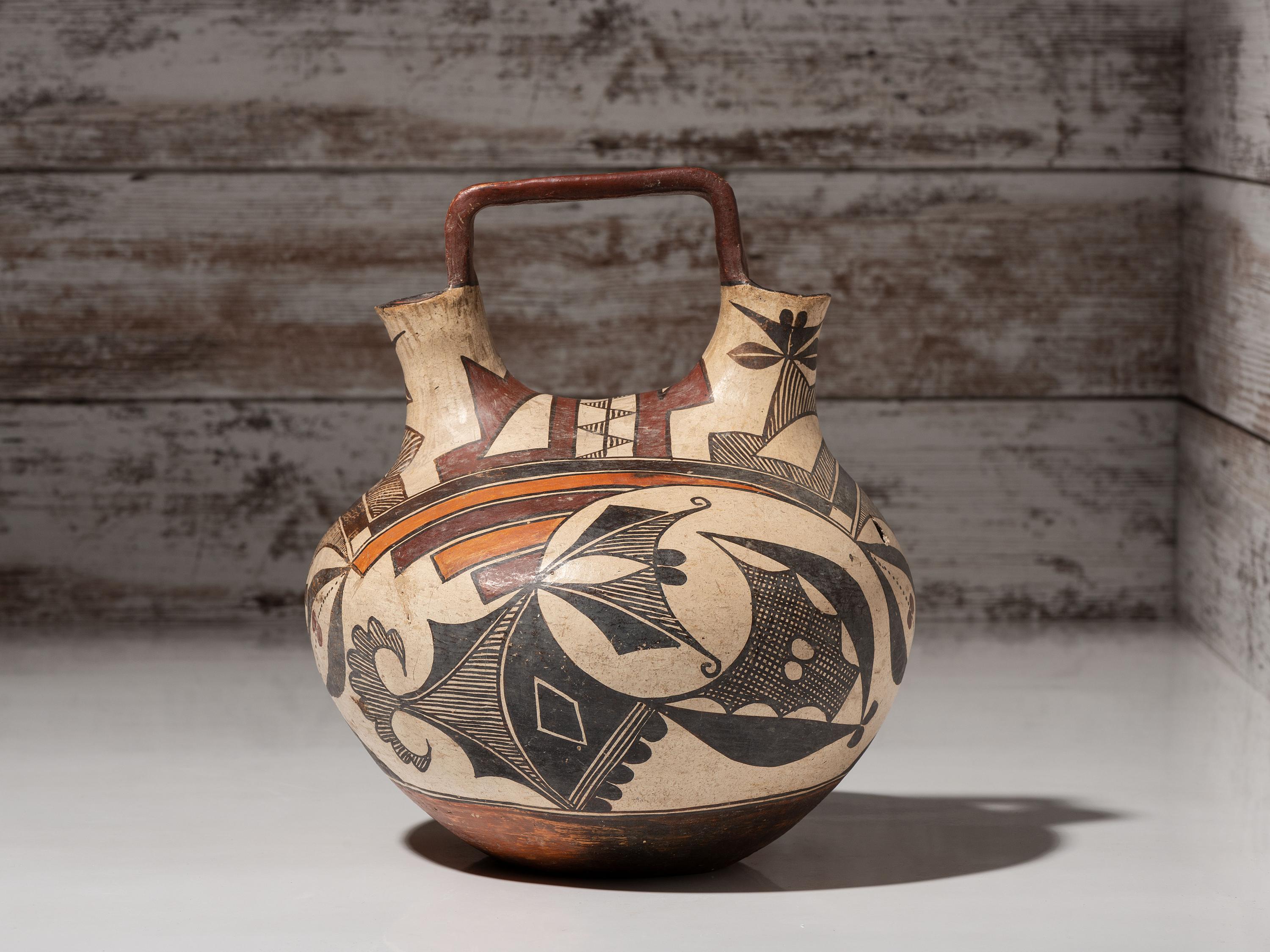Acoma Four-Color Pottery Wedding Vase