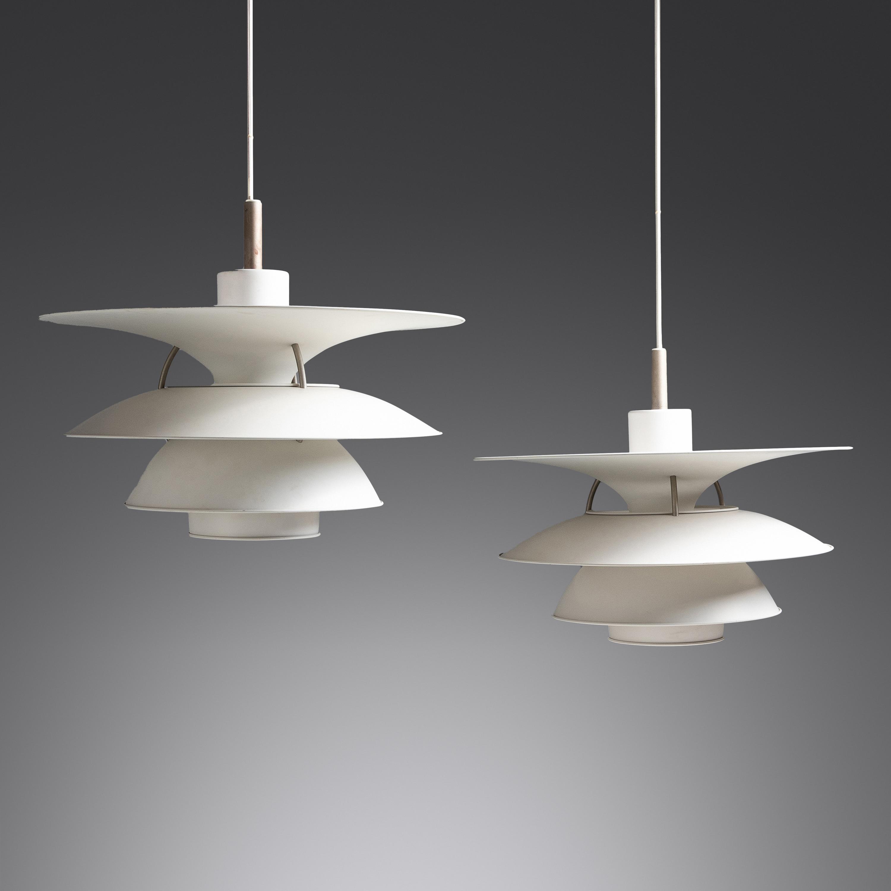 Pair of PH 6 - 6.5 Charlottenburg Pendant Lamps, c. 1980 Louis Poulsen, Denmark
