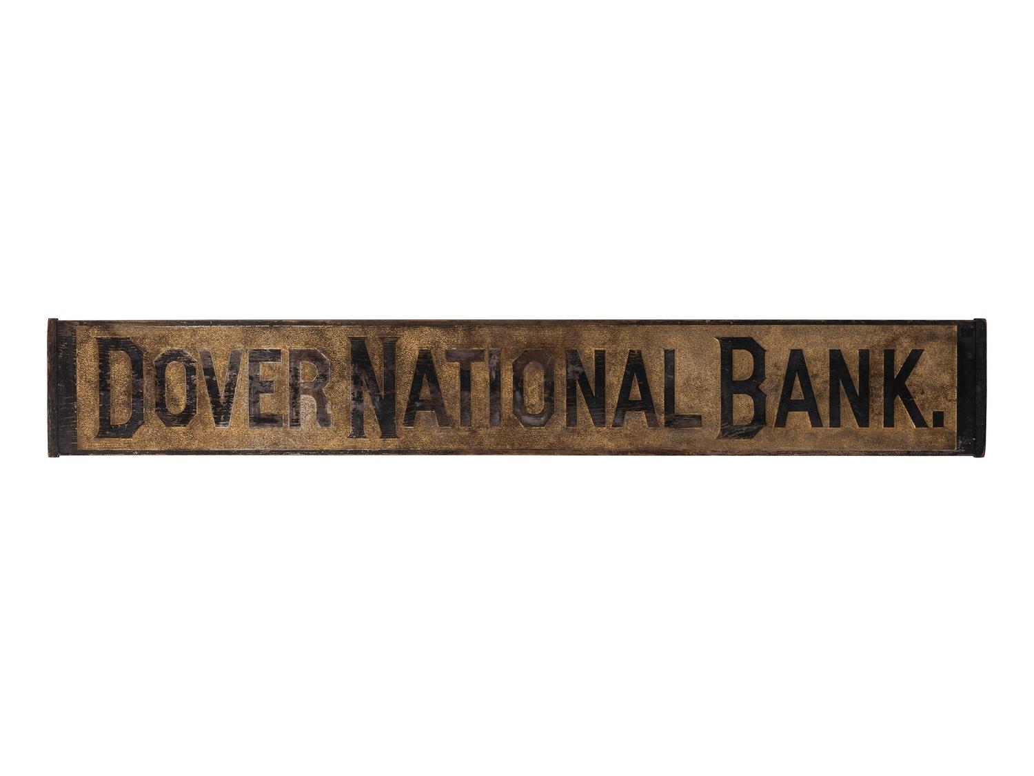 A Country Carved and Gilt Pine Dover National Bank Sign