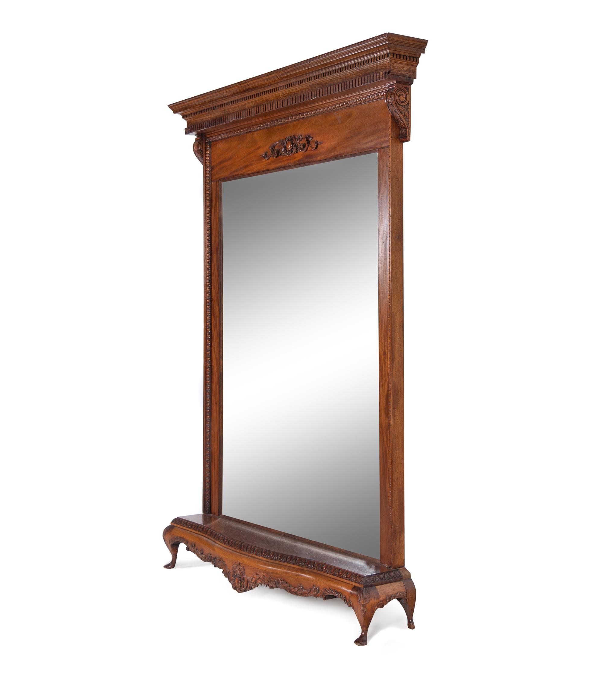 A Victorian Mahogany Hall Mirror