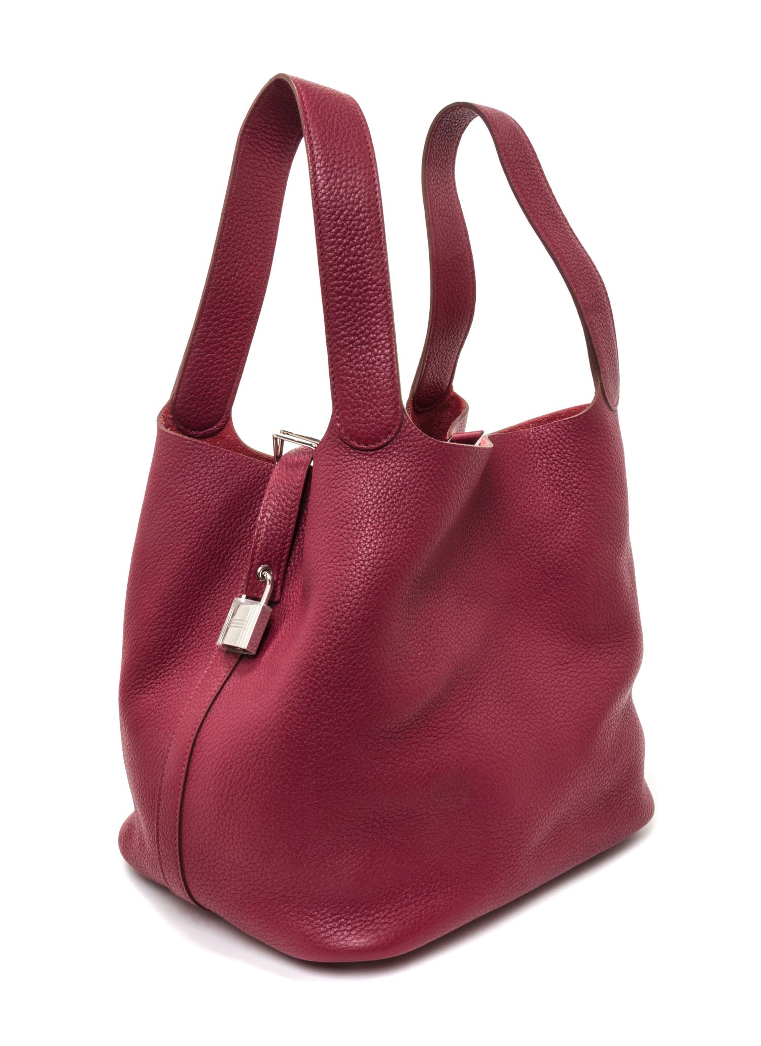 An Hermes Rubis Taurillon Clemence Picotin Lock GM Handbag, 10.5" x 10.5" x 8.5".