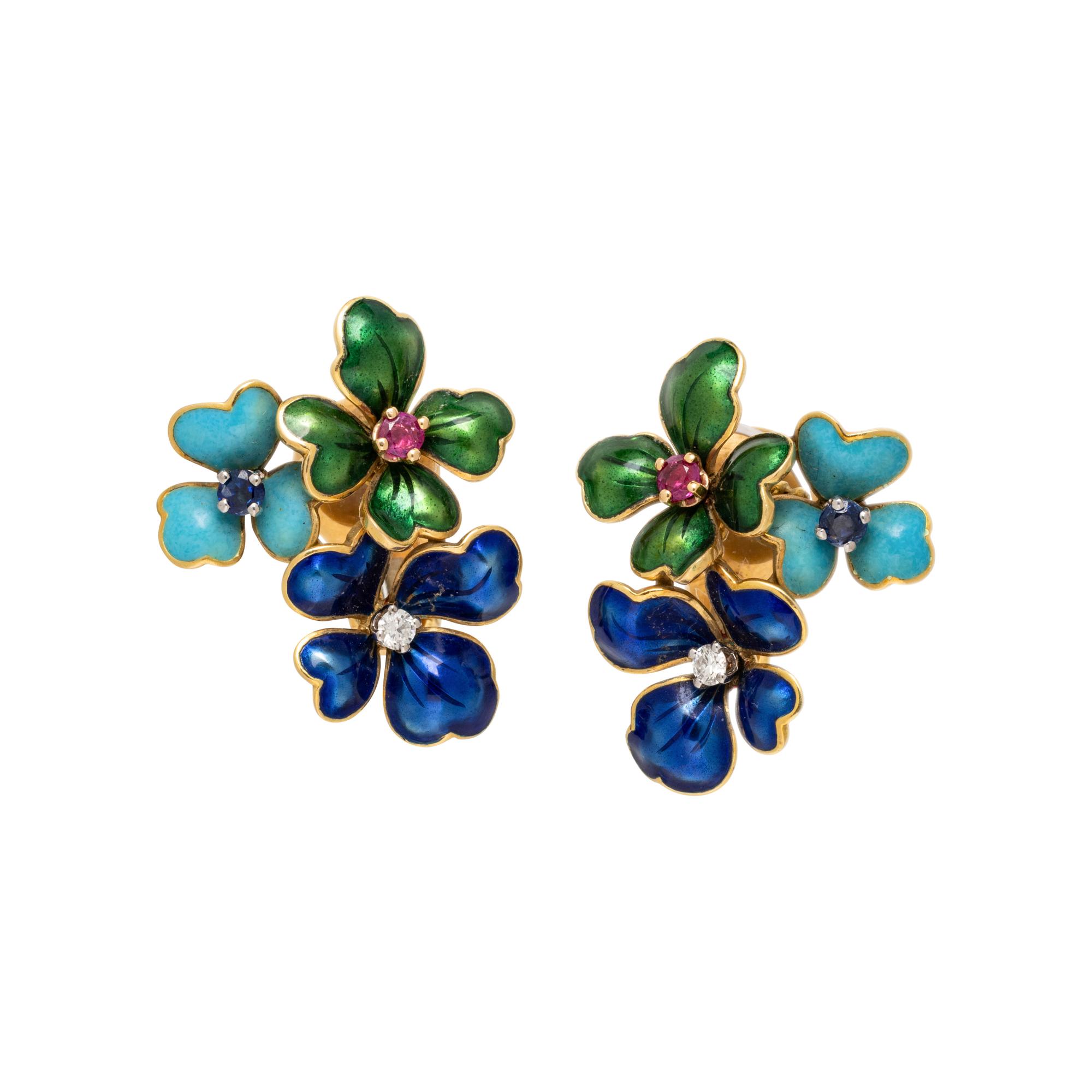 ENAMEL AND MULTIGEM EARRINGS