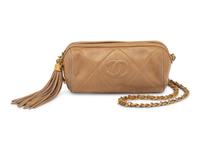 Chanel Small Shoulder Bag in Tan Lambskin, 1986-88