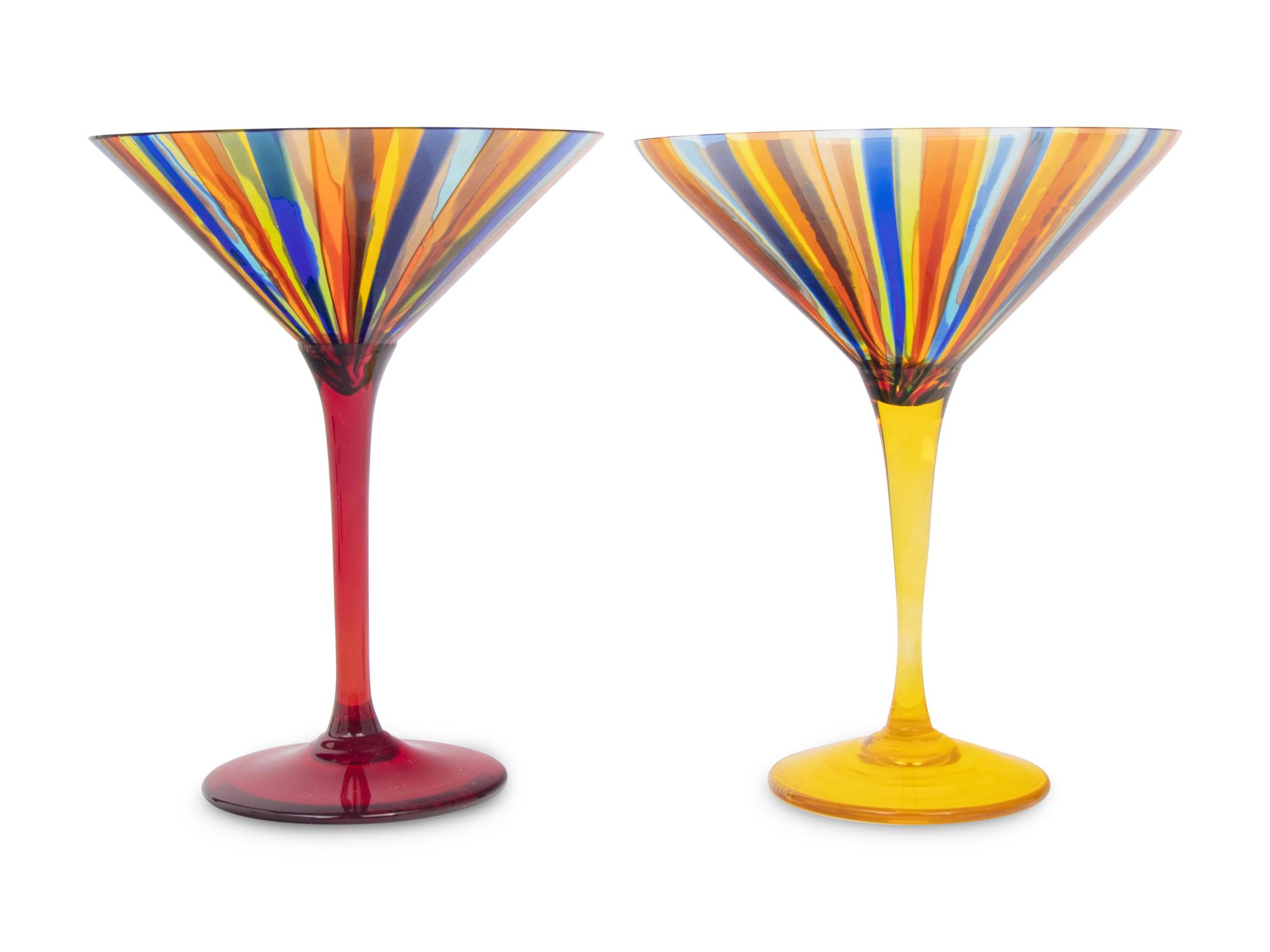 A Set of Eight Cenedese Martini Glasses
