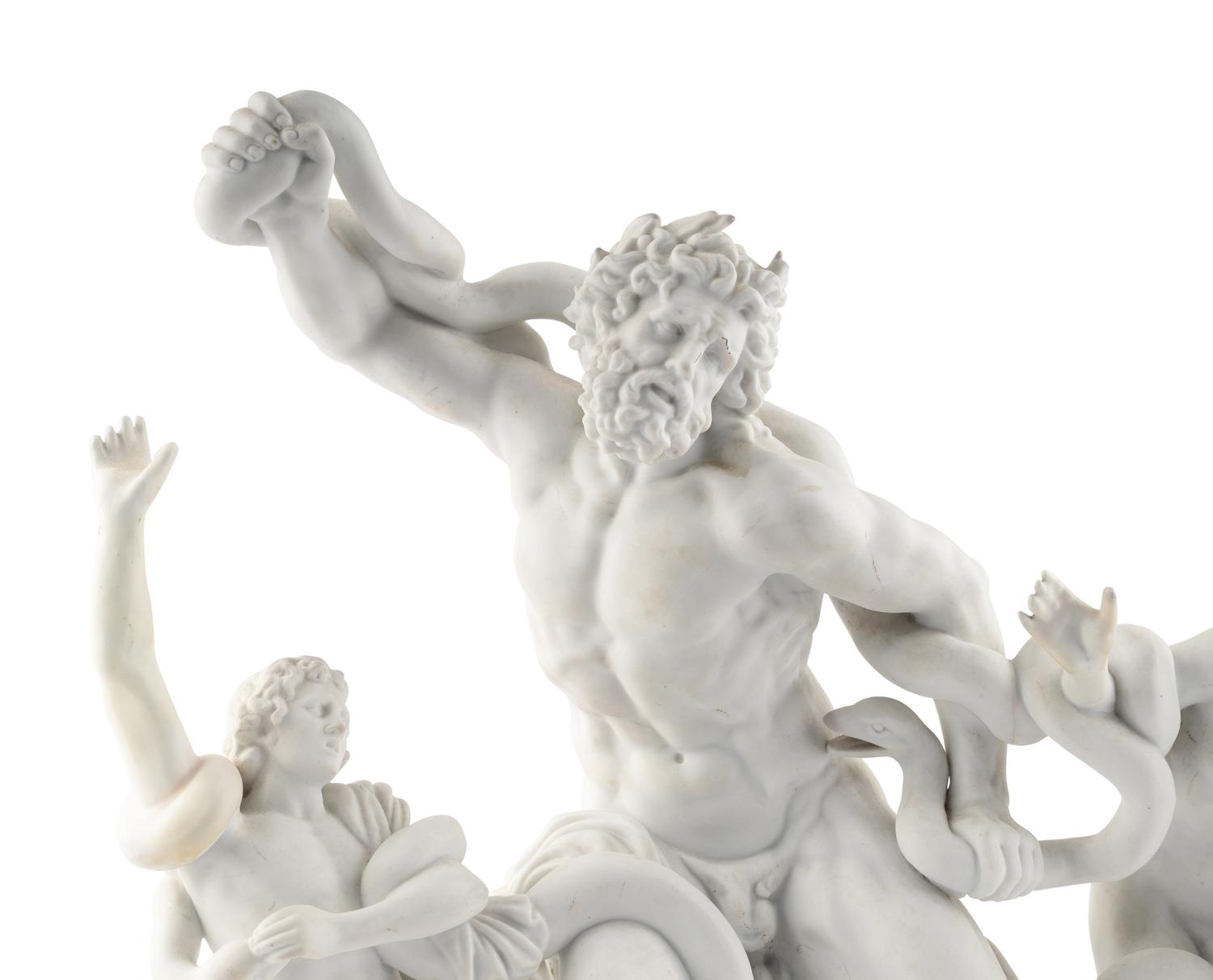A Parianware Figural Group Depicting Laocoön and His Sons After the Antique