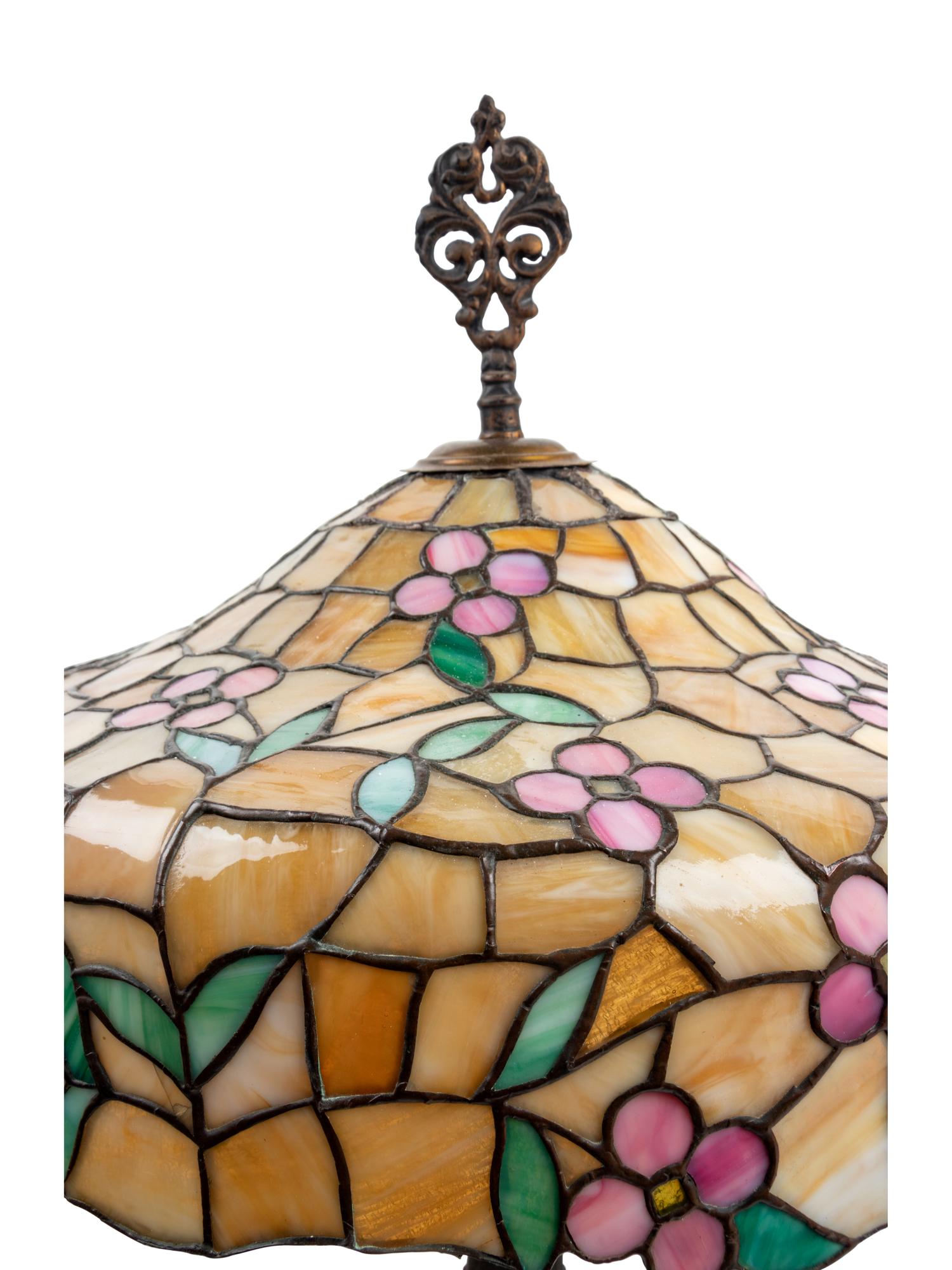A Chicago Mosaic Leaded Glass Lamp