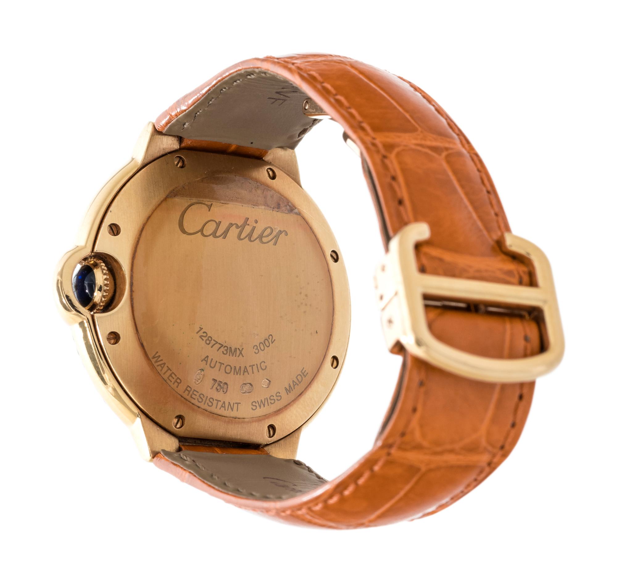 CARTIER, 18K YELLOW GOLD AND DIAMOND 'BALLON BLEU' WRISTWATCH