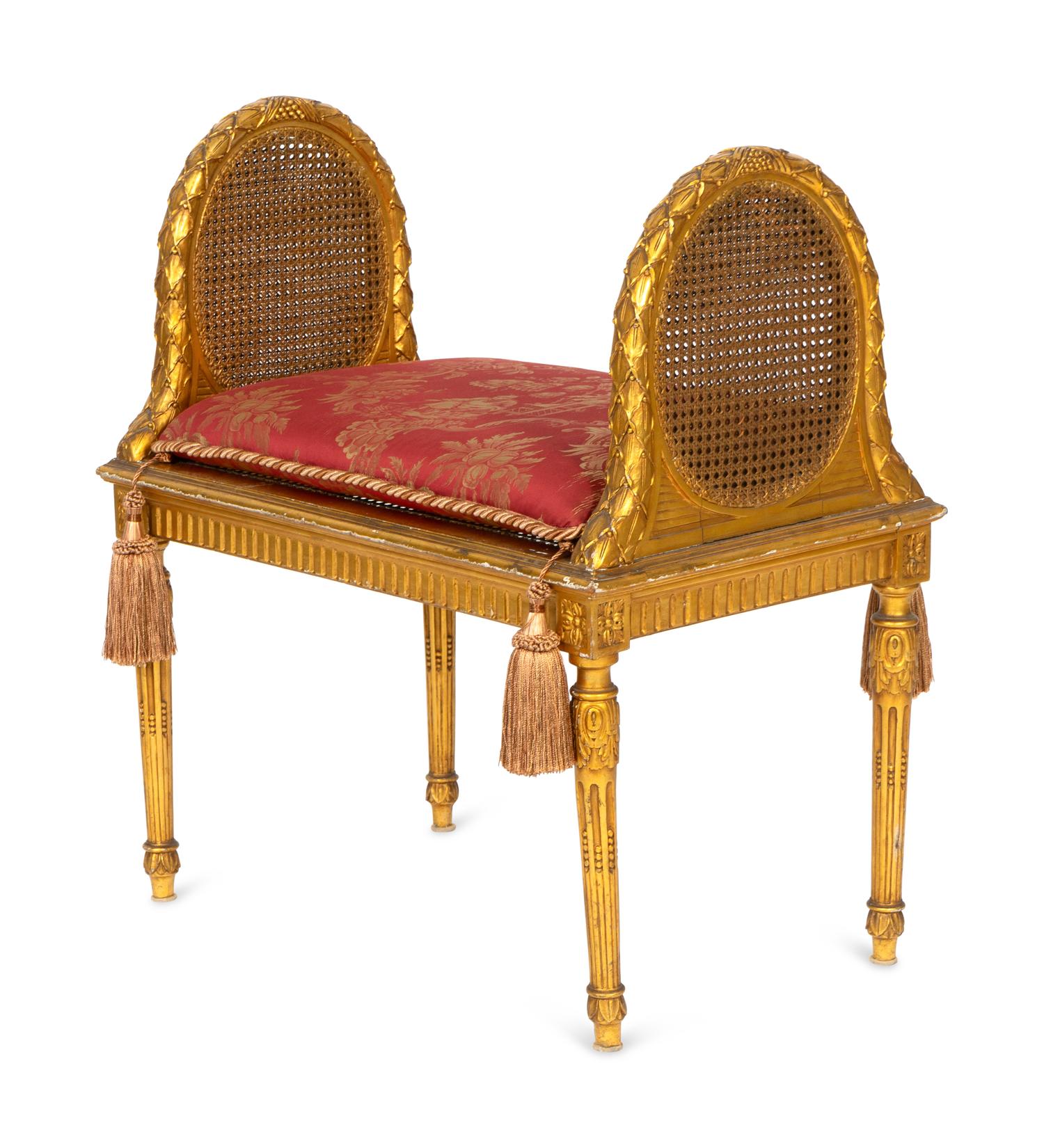 A Louis XVI Style Giltwood Window Seat