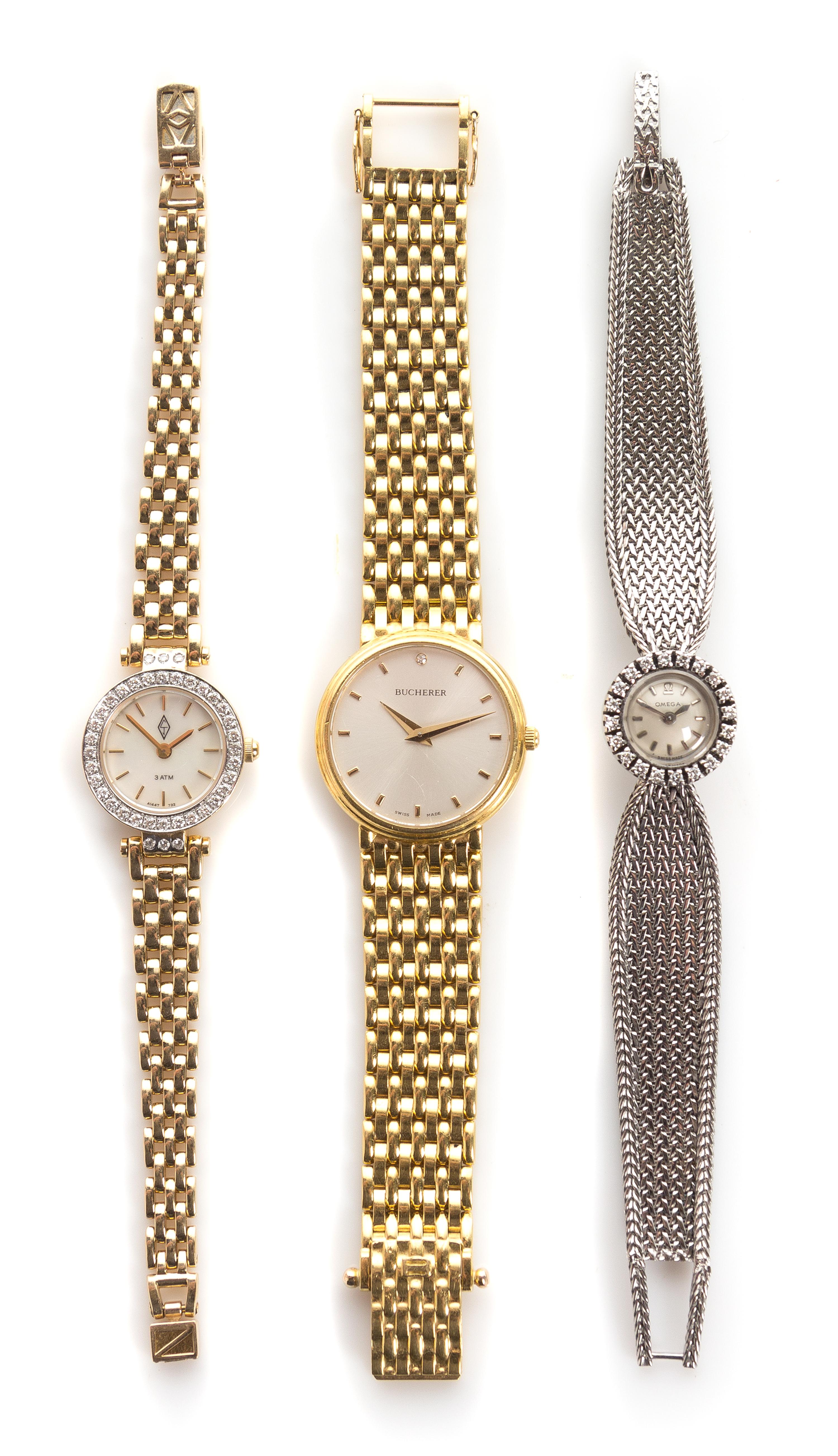 A Collection of Gold Ladies Wristwatches, 60.30 dwts.