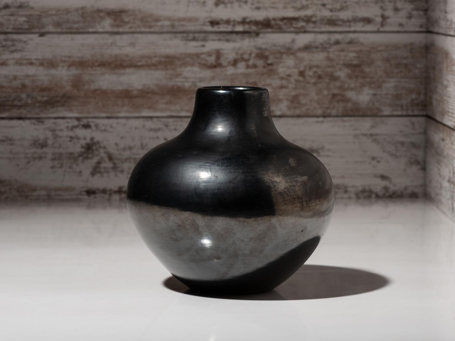 Blackware Pottery Jar, with Gunmetal Finish, March 1968