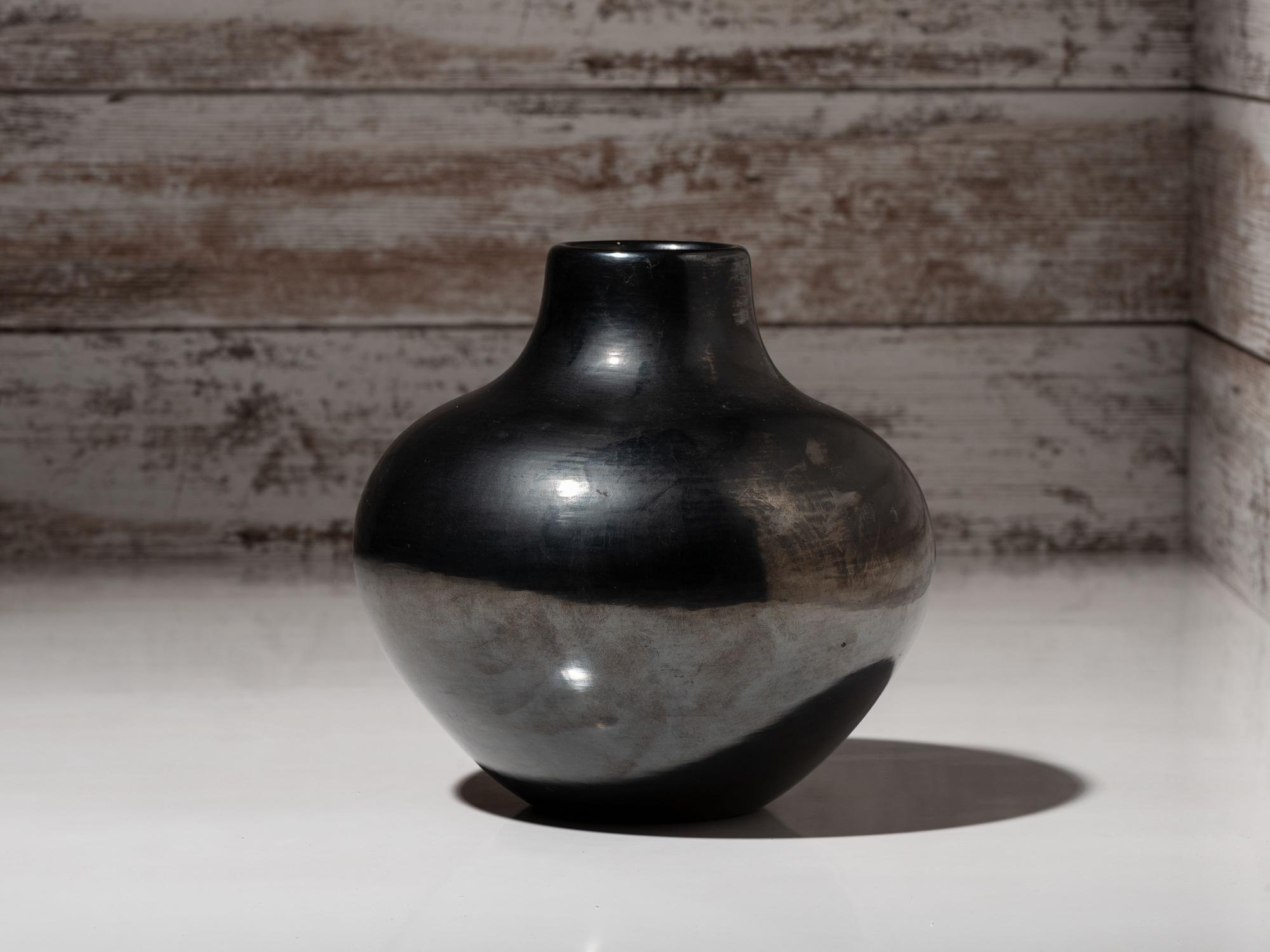 Blackware Pottery Jar, with Gunmetal Finish, March 1968