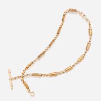 A fourteen karat gold watch chain