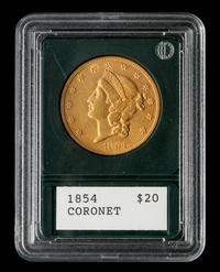 A United States 1854 Liberty Head $20 Gold Coin