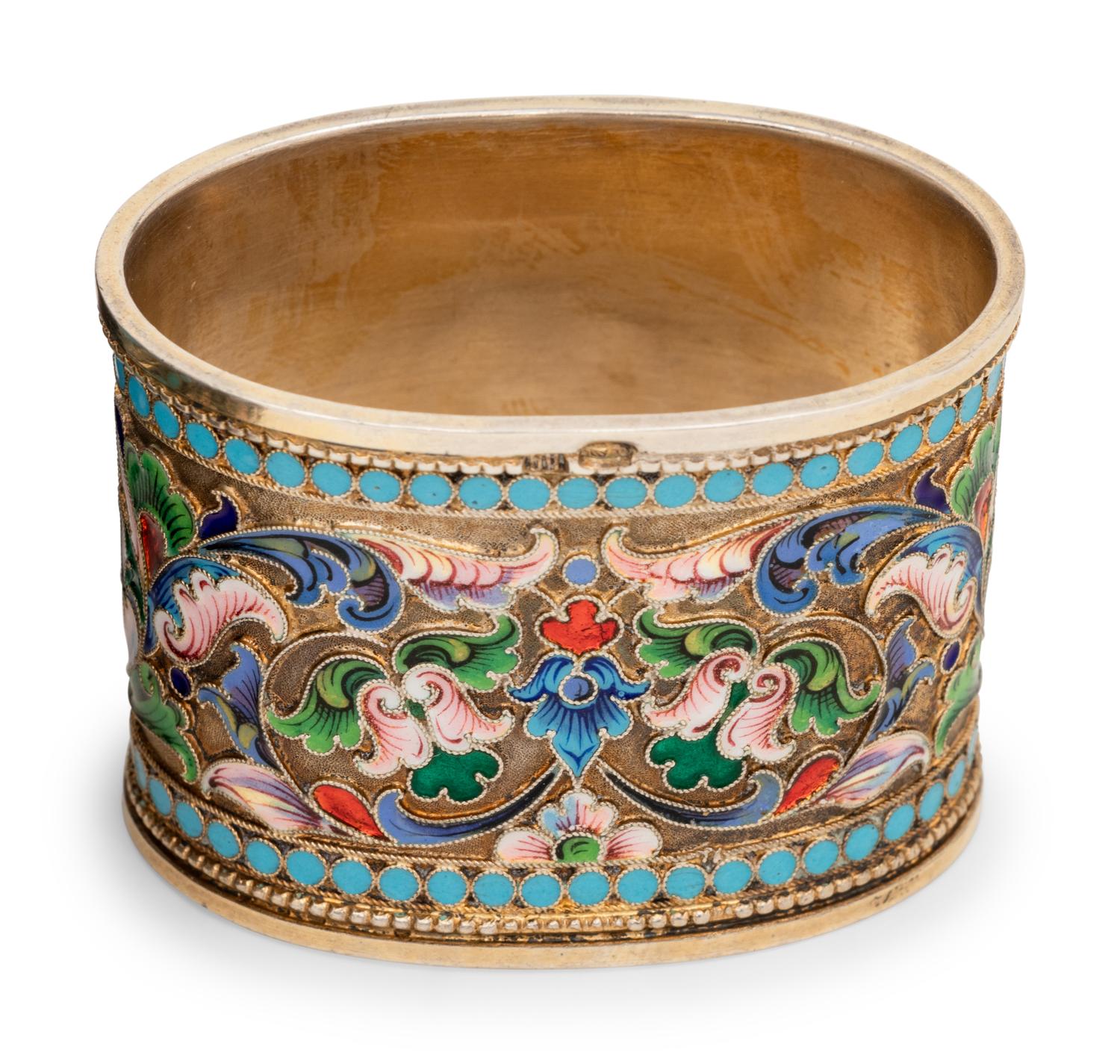 Two Russian Enameled Silver Articles