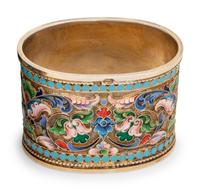 Two Russian Enameled Silver Articles