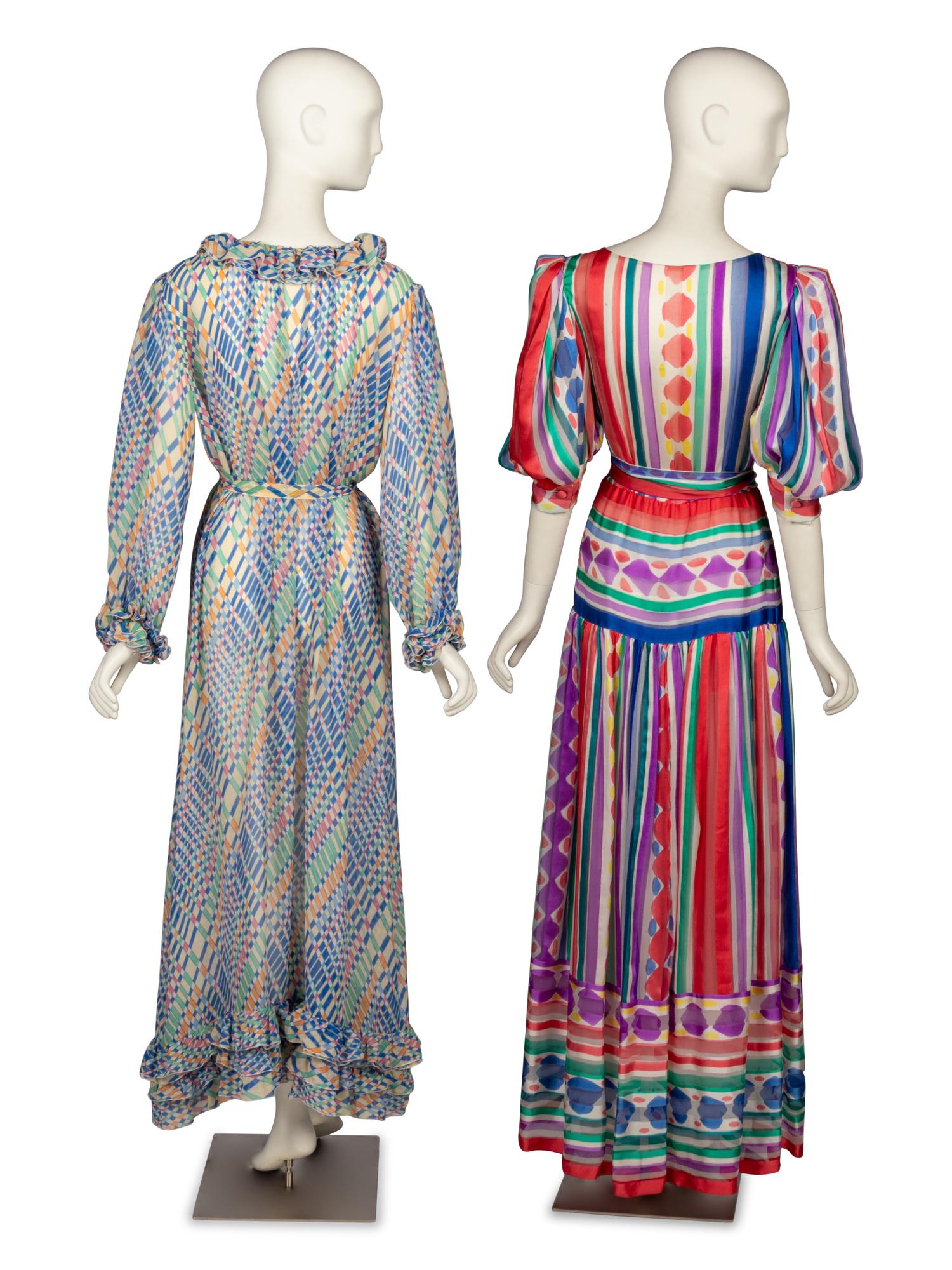 Two Patterned Silk Gowns