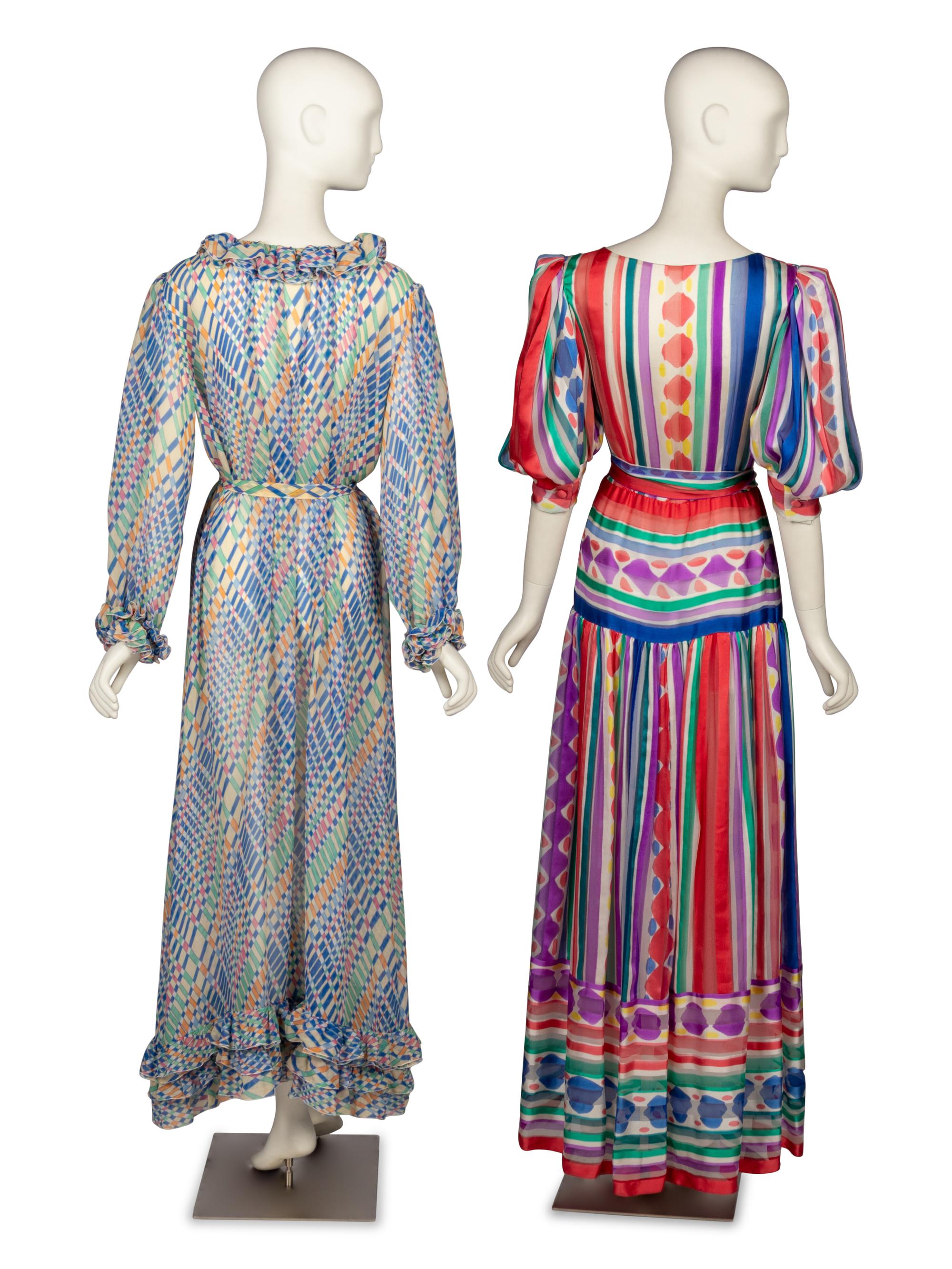 Two Patterned Silk Gowns
