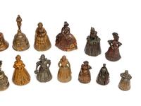 A Collection of Twenty Continental Bronze Figural Bells