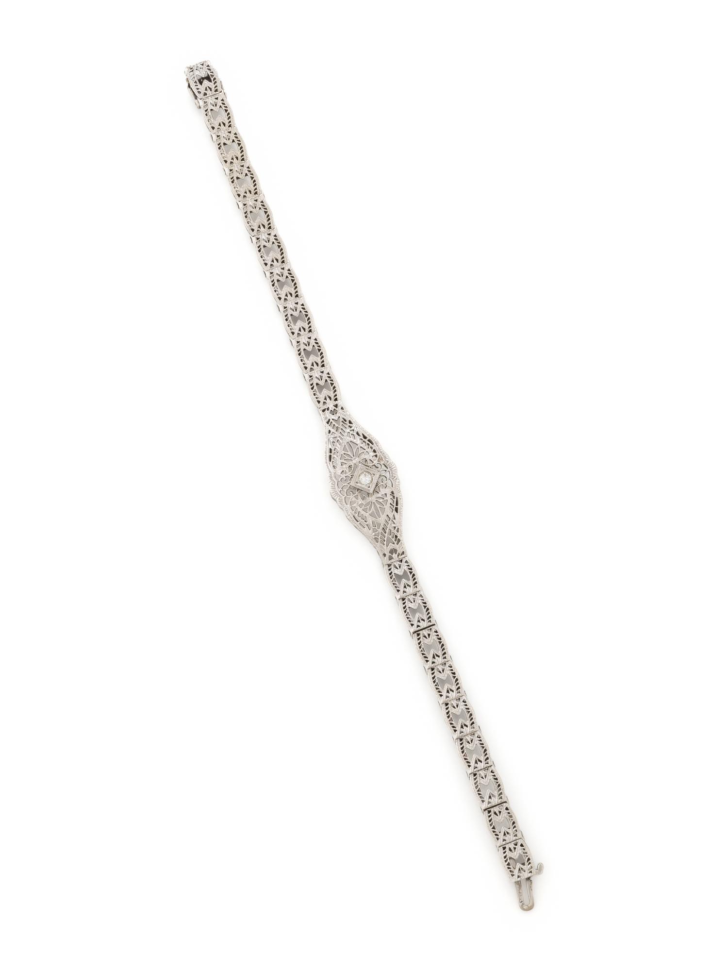 DIAMOND AND WHITE GOLD FILIGREE BRACELET