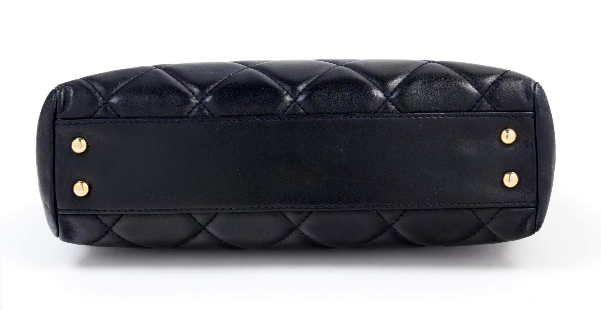 A Chanel Black Lambskin Quilted Tote Bag, 11.75" x 9" x 3.5"; Strap drop: 10.5".