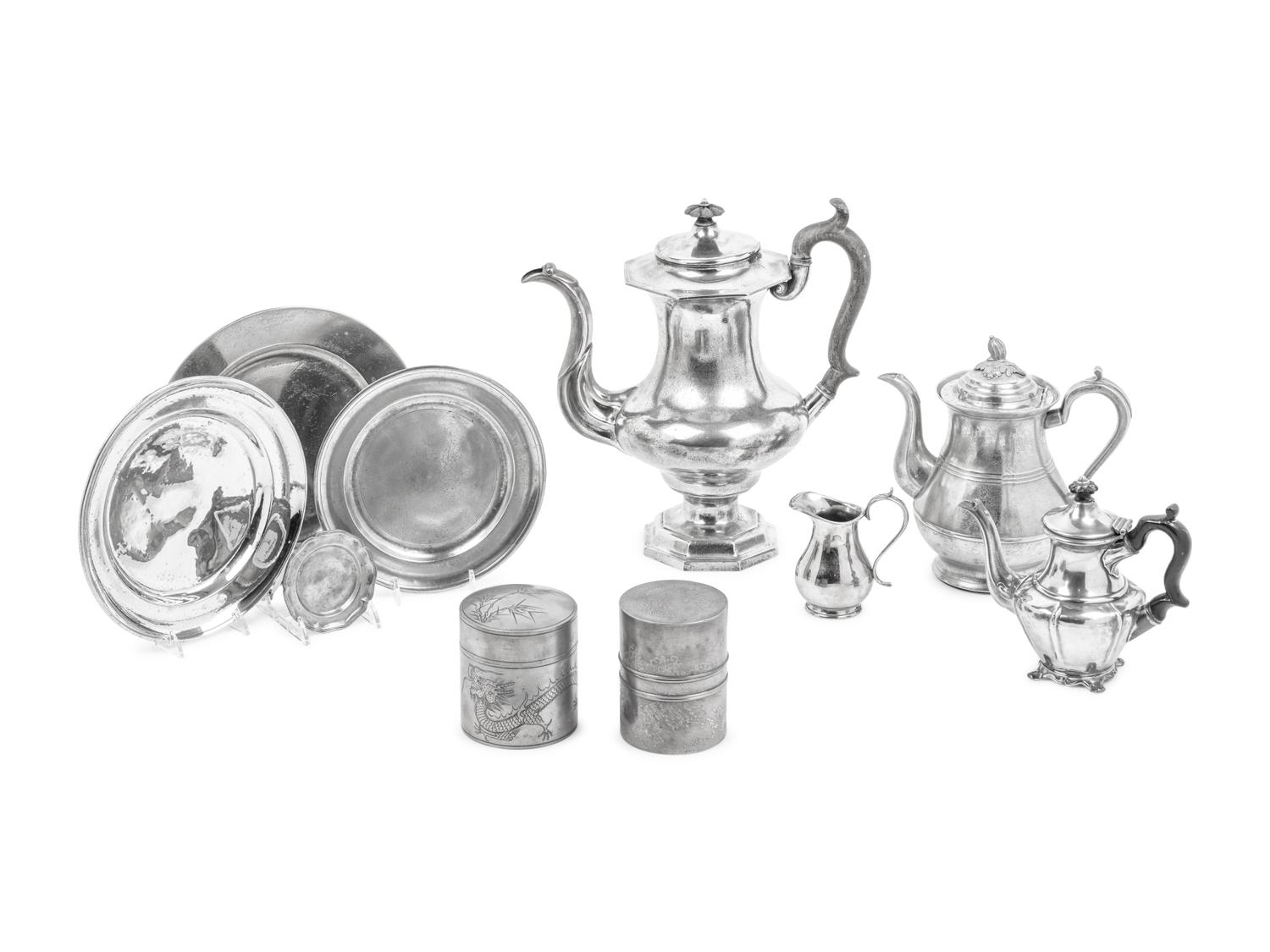 A Group of Pewter Table Articles