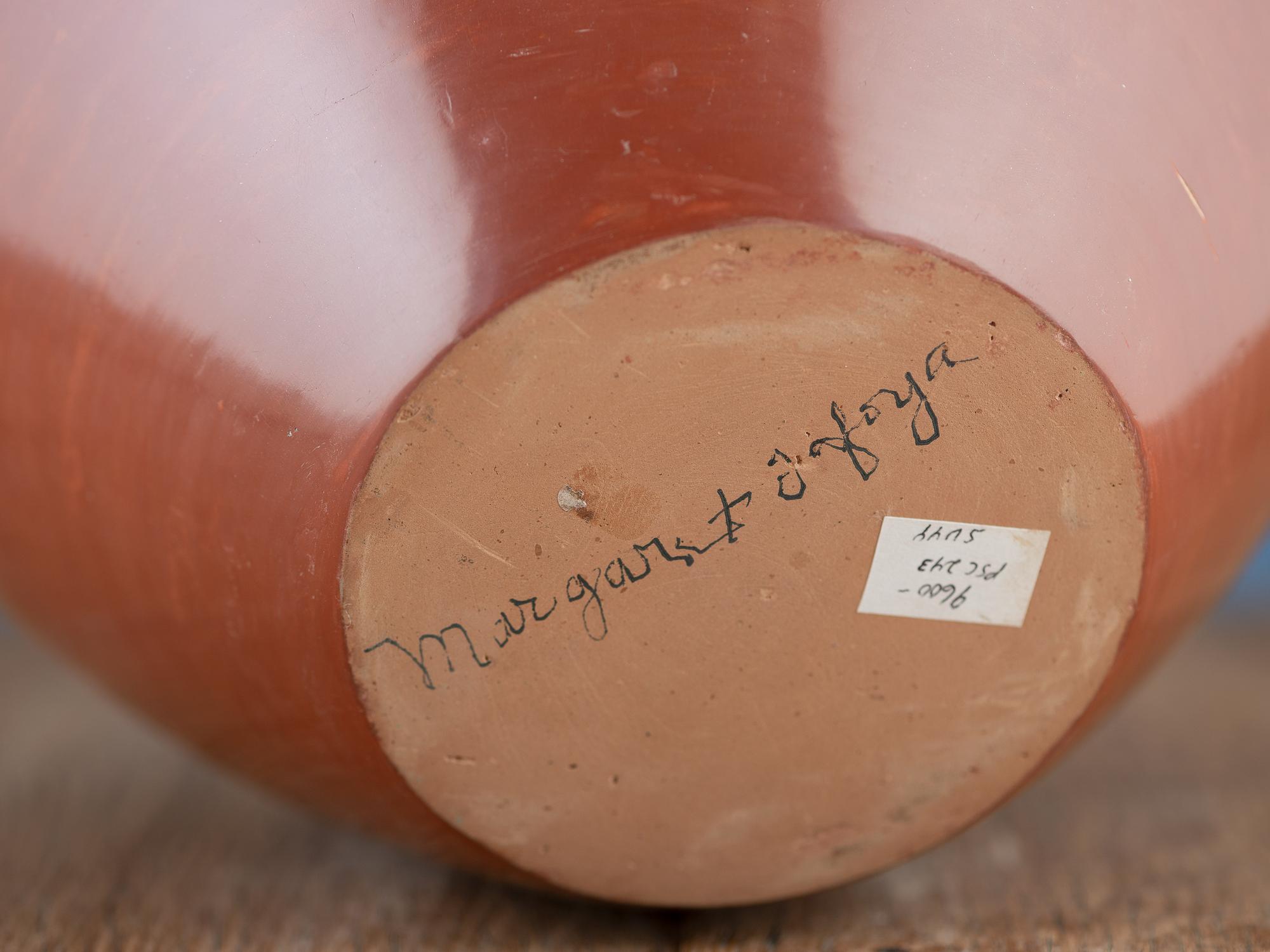 Redware Pottery Jar, with Bear Paws
