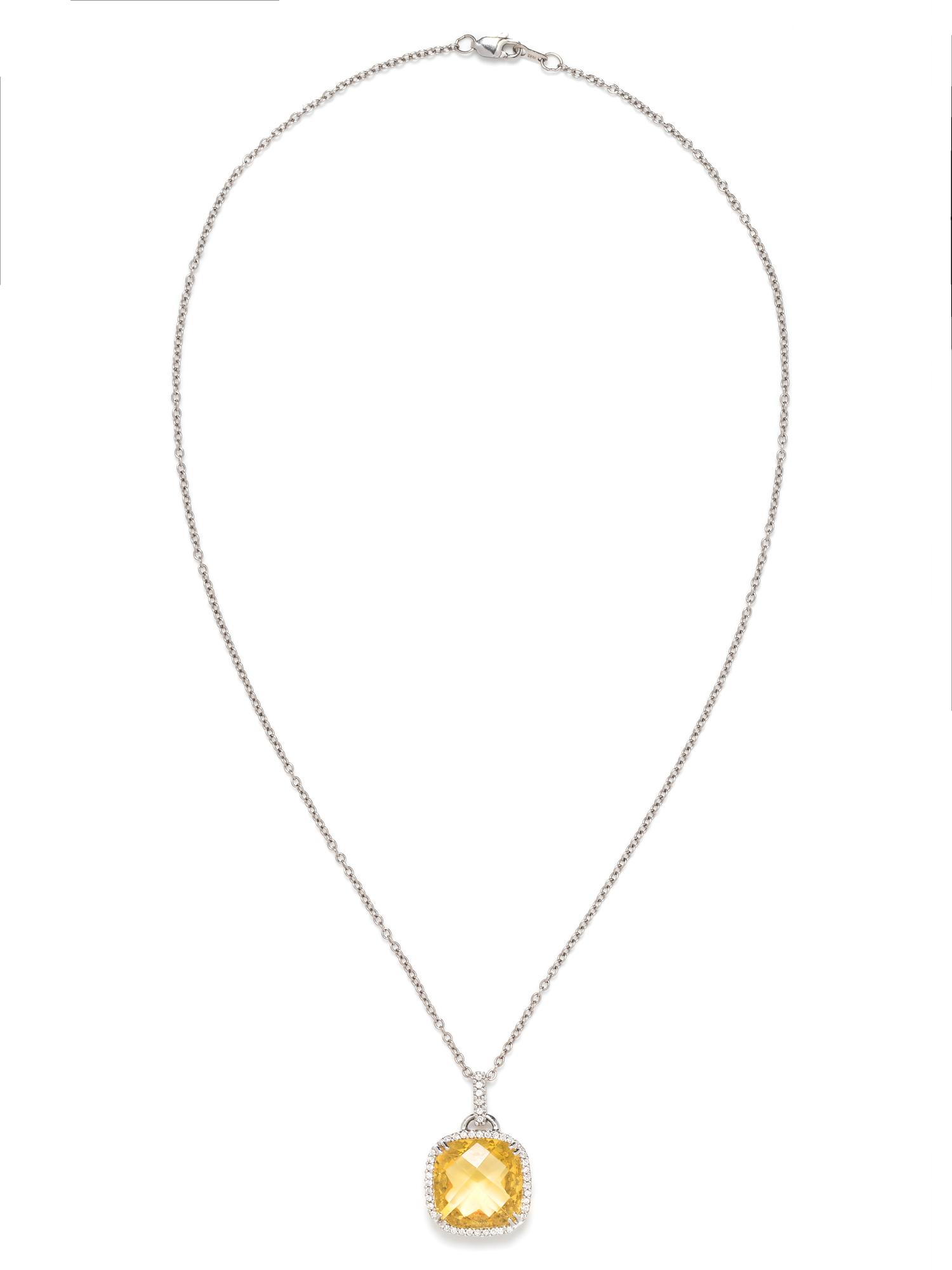HELIODOR AND DIAMOND PENDANT