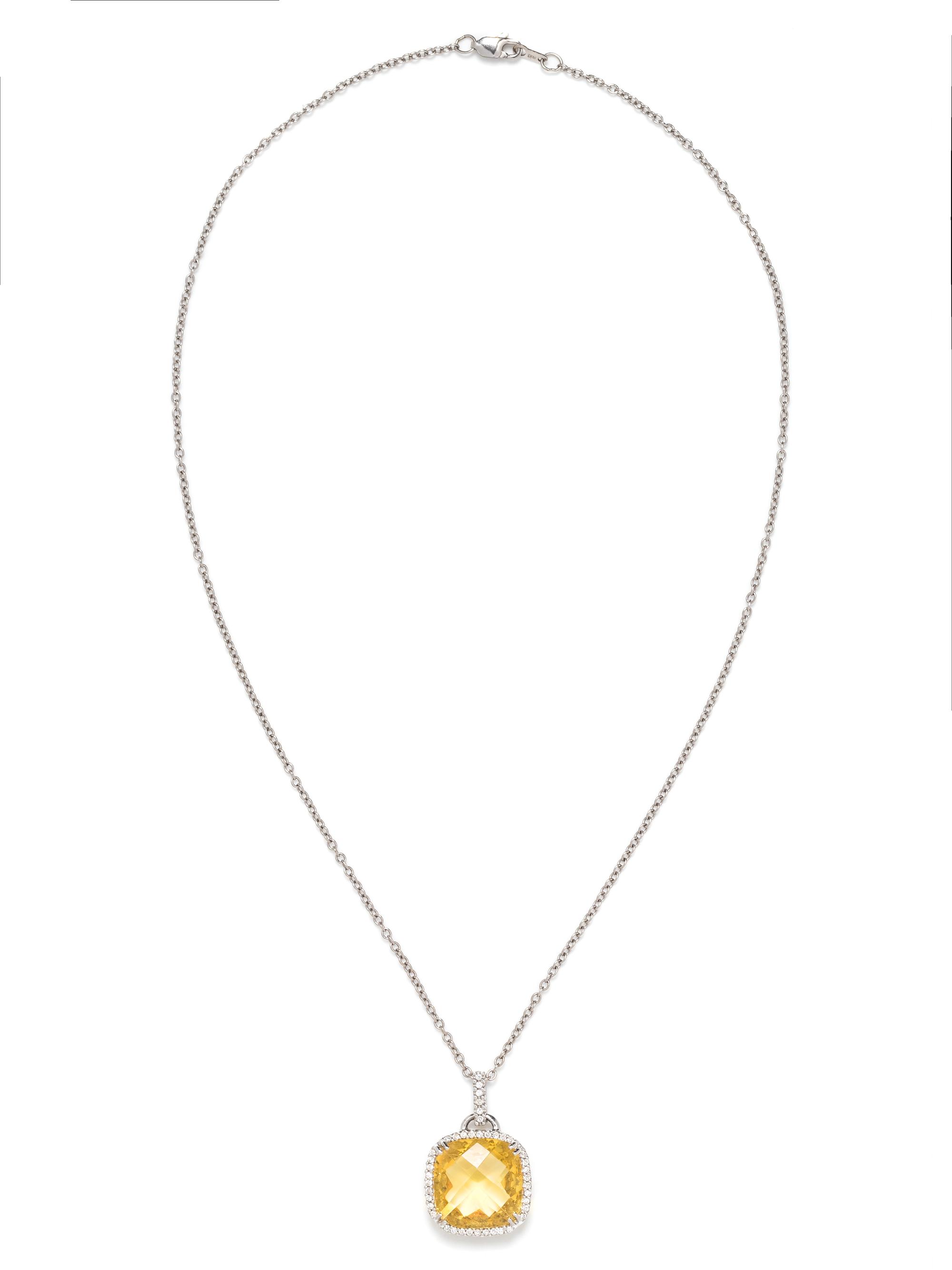 HELIODOR AND DIAMOND PENDANT