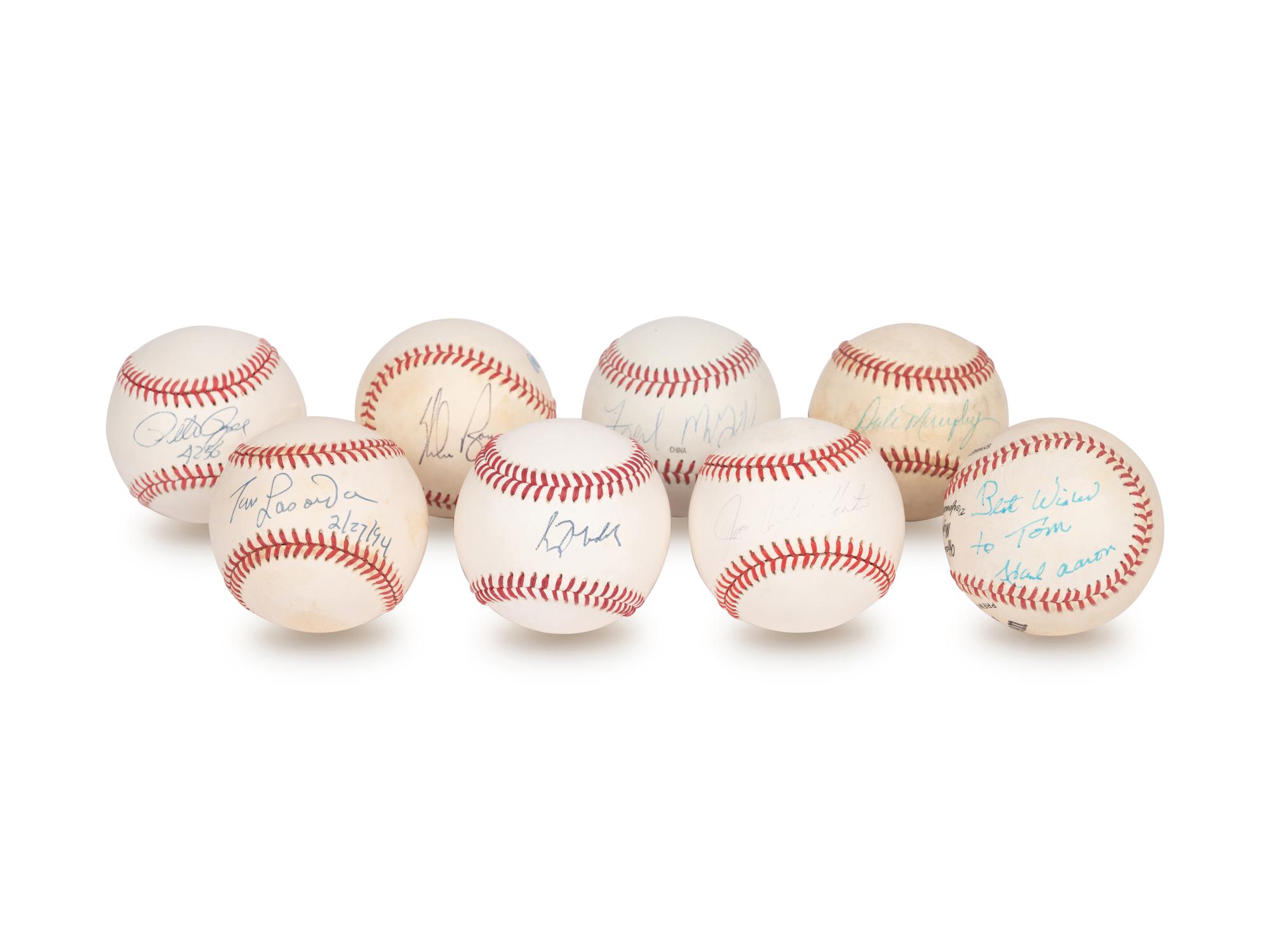 A Group of Eight Hall of Fame and Notable Signed Autograph Baseballs (Beckett Authentication Services BAS Certified),