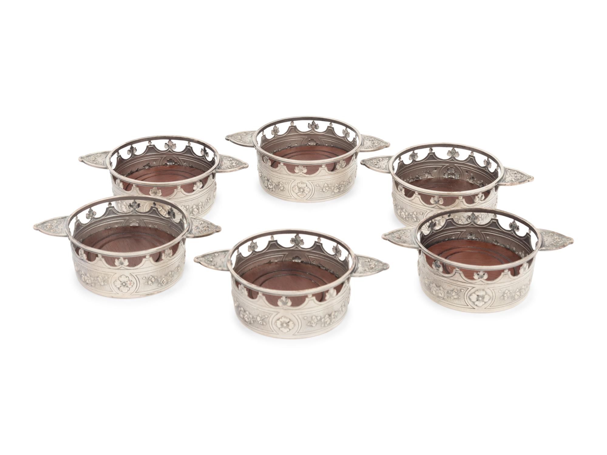 A Set of Six French Silver-Plate Coasters by Georges Fouquet-Lapar