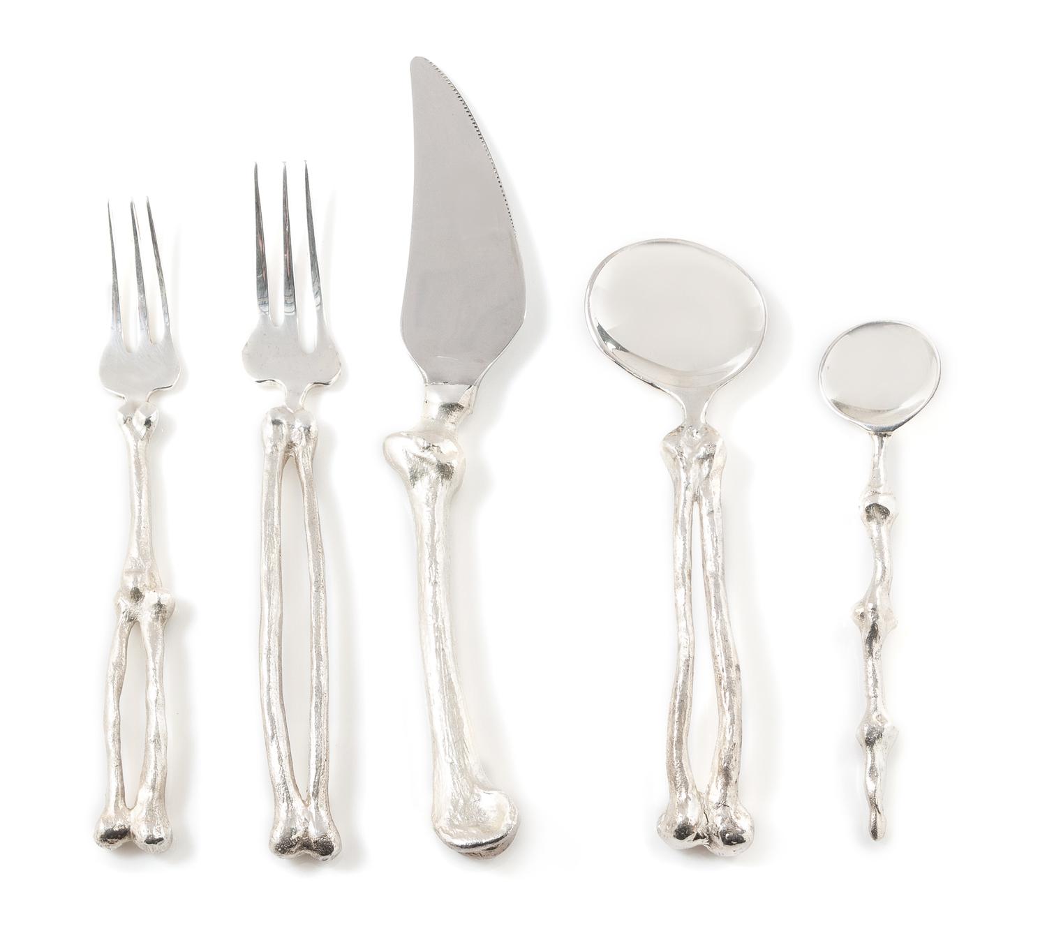 A Michael Aram Pewter Flatware Service Length of knives 9 1/4 inches. — 1997