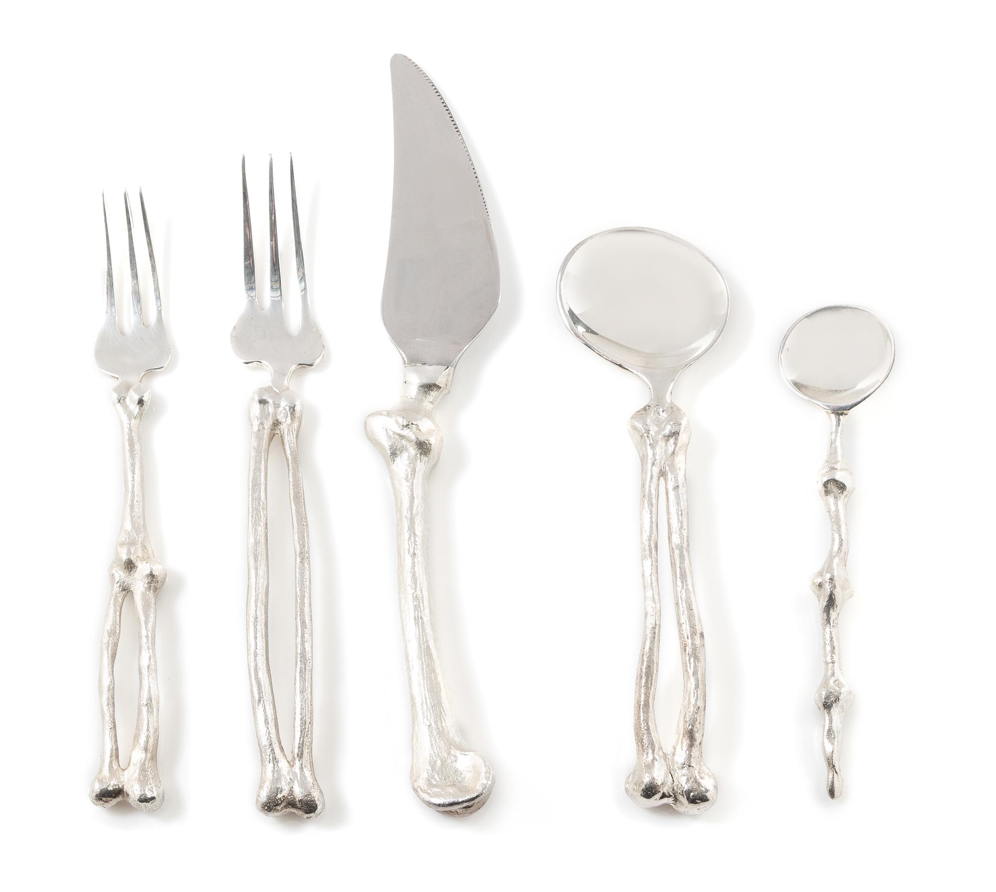A Michael Aram Pewter Flatware Service Length of knives 9 1/4 inches. — 1997