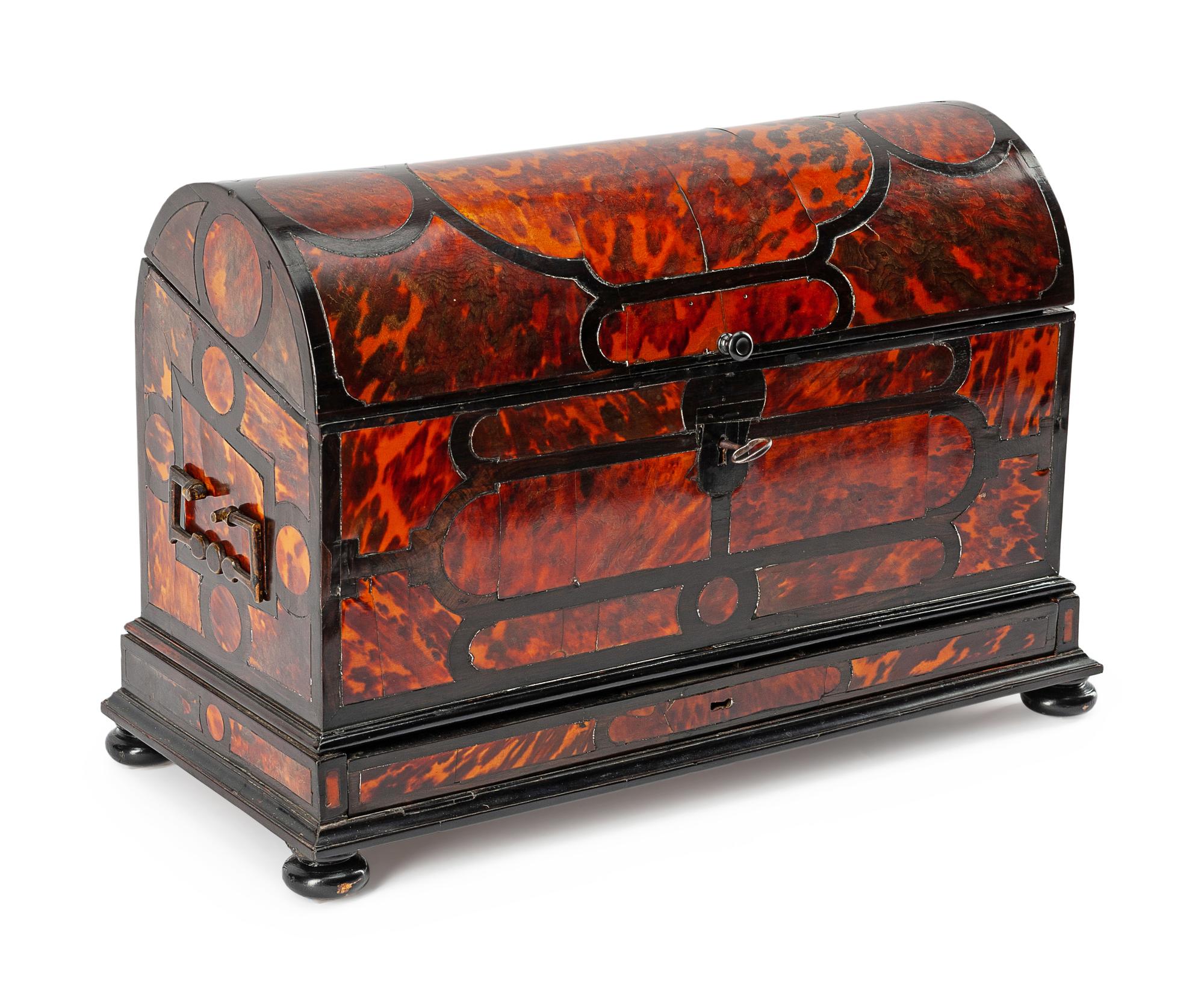 A Flemish Inlaid and Ebonized Casket